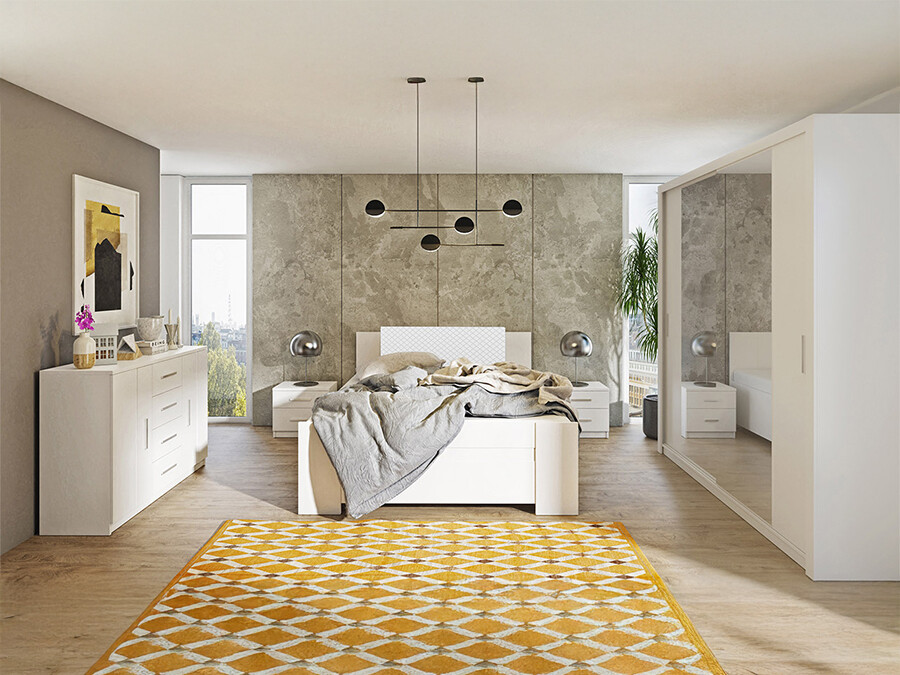 Bedroom set Catromi 114 (White + Soft Pik 017)
