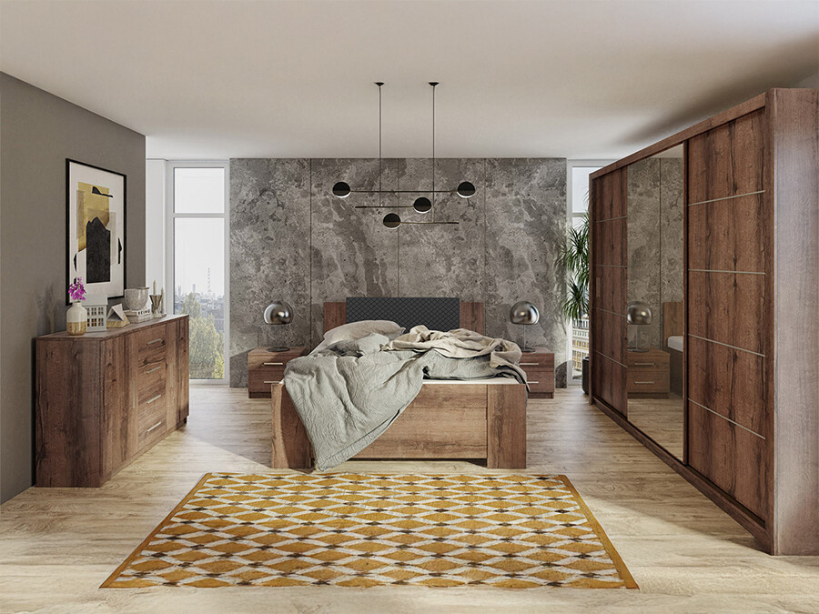 Bedroom set Catromi 116 (Monastery oak + Soft Pik 011)
