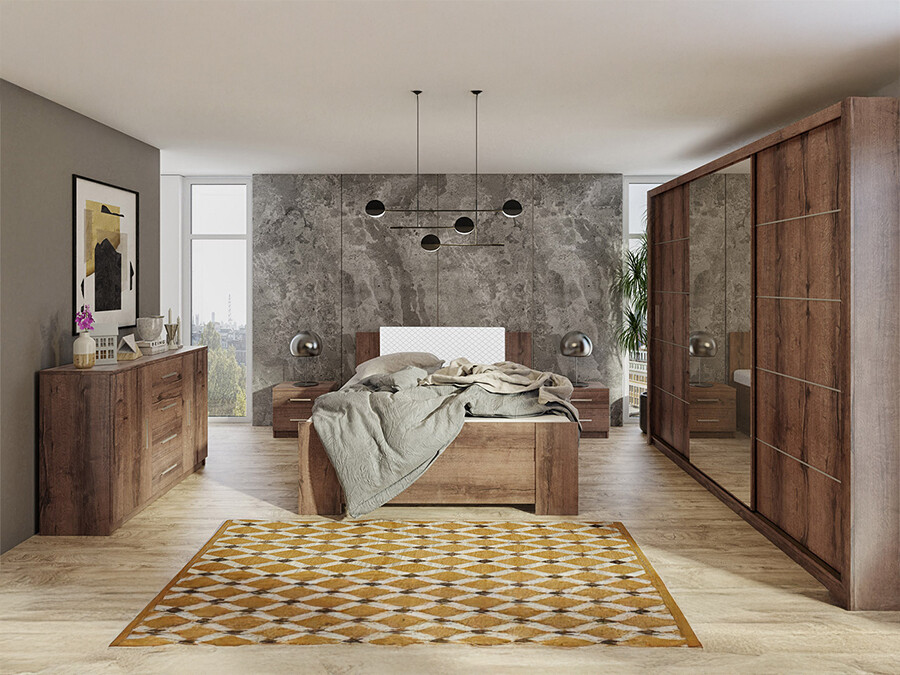 Bedroom set Catromi 116 (Monastery oak + Soft Pik 017)