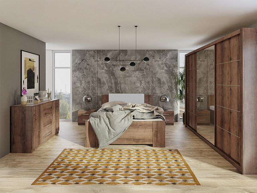 Bedroom set Catromi 116 (Monastery oak + Soft Pik 029)