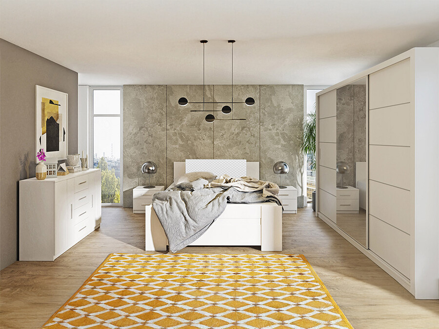 Bedroom set Catromi 116 (White + Soft Pik 017)