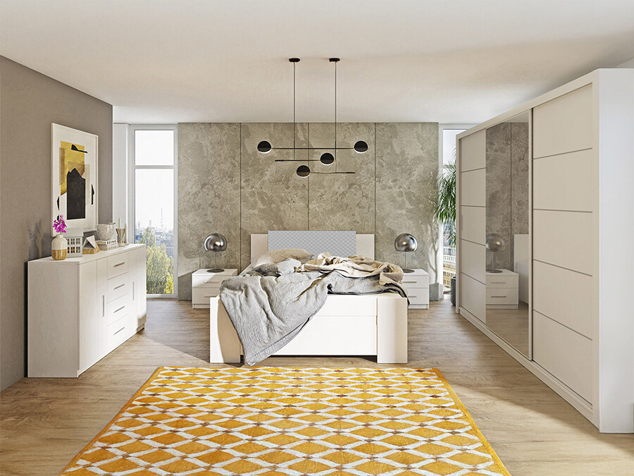 Bedroom set Catromi 116 (White + Soft Pik 029)