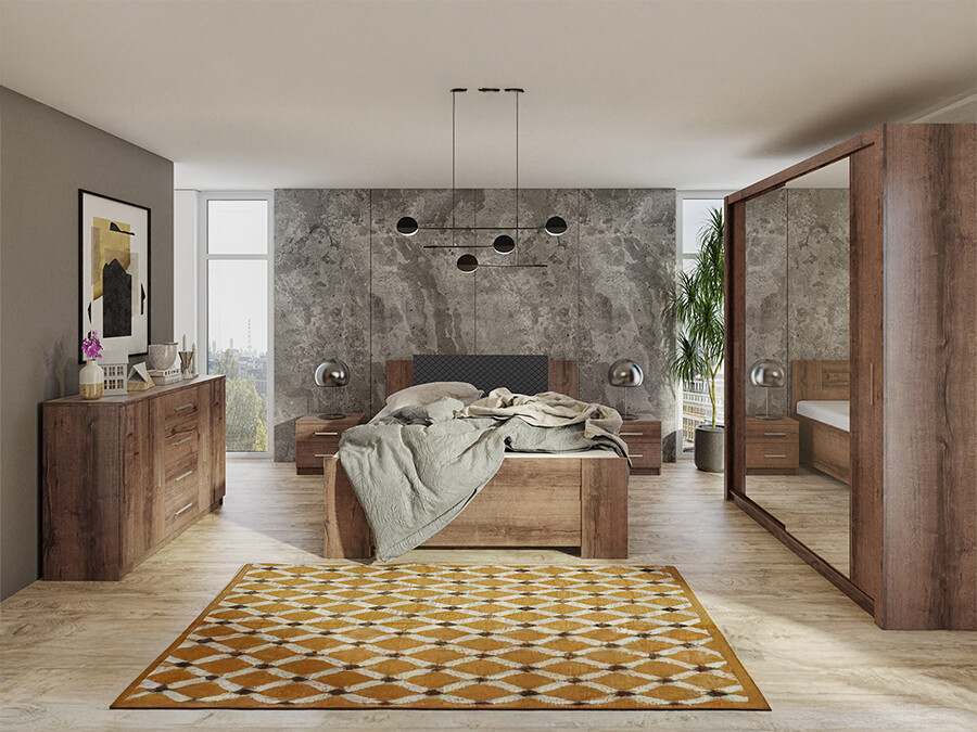 Bedroom set Catromi 121 (Monastery oak + Soft Pik 011)