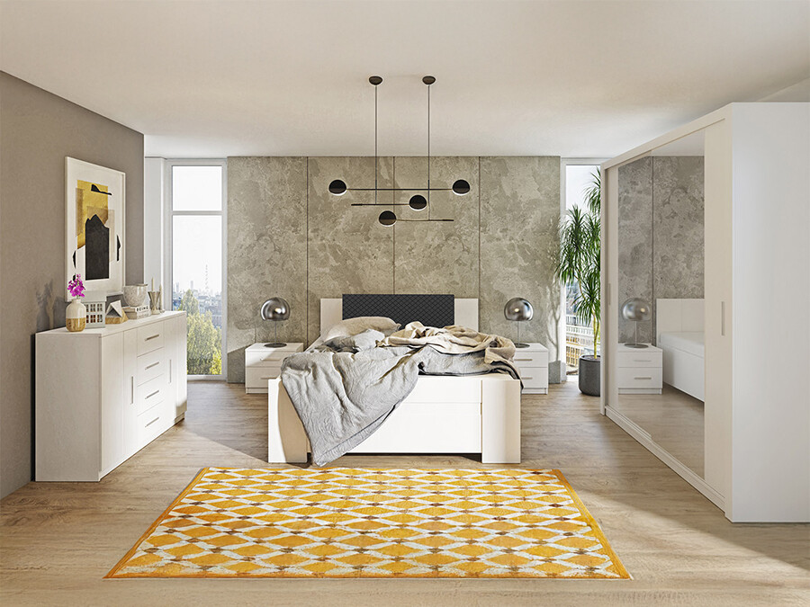 Bedroom set Catromi 121 (White + Soft Pik 011)