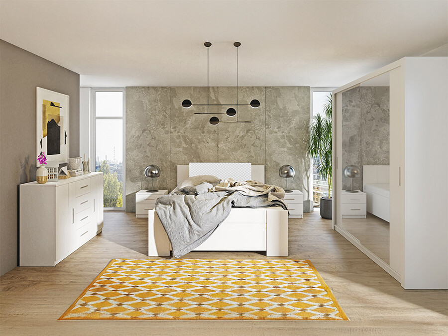 Bedroom set Catromi 121 (White + Soft Pik 017)