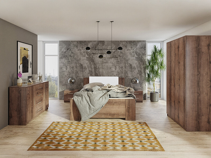 Bedroom set Catromi 122 (Monastery oak + Soft Pik 017)