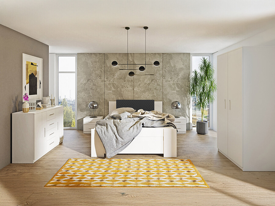 Bedroom set Catromi 122 (White + Soft Pik 011)