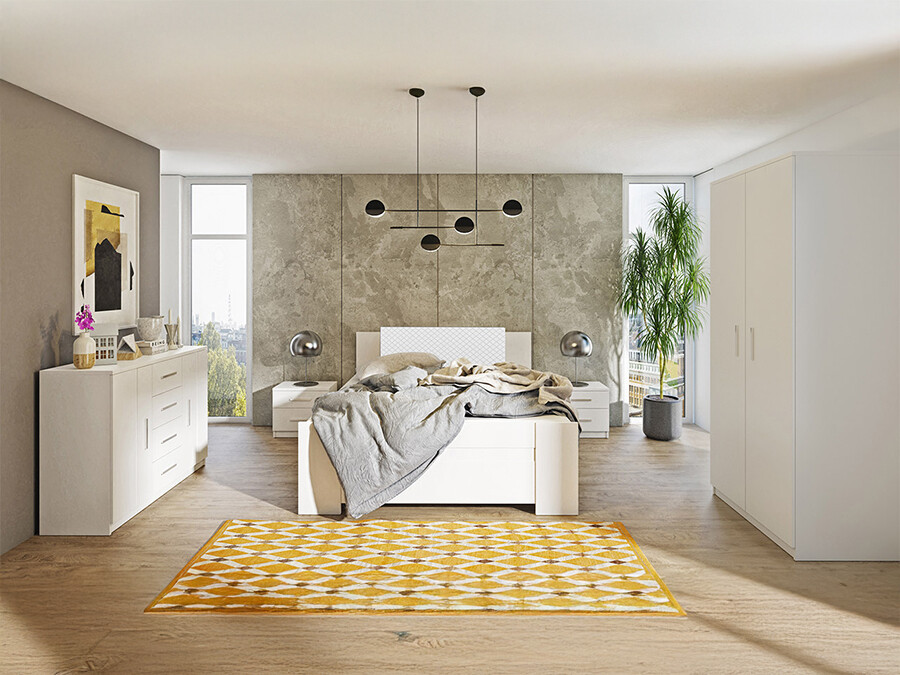Bedroom set Catromi 122 (White + Soft Pik 017)