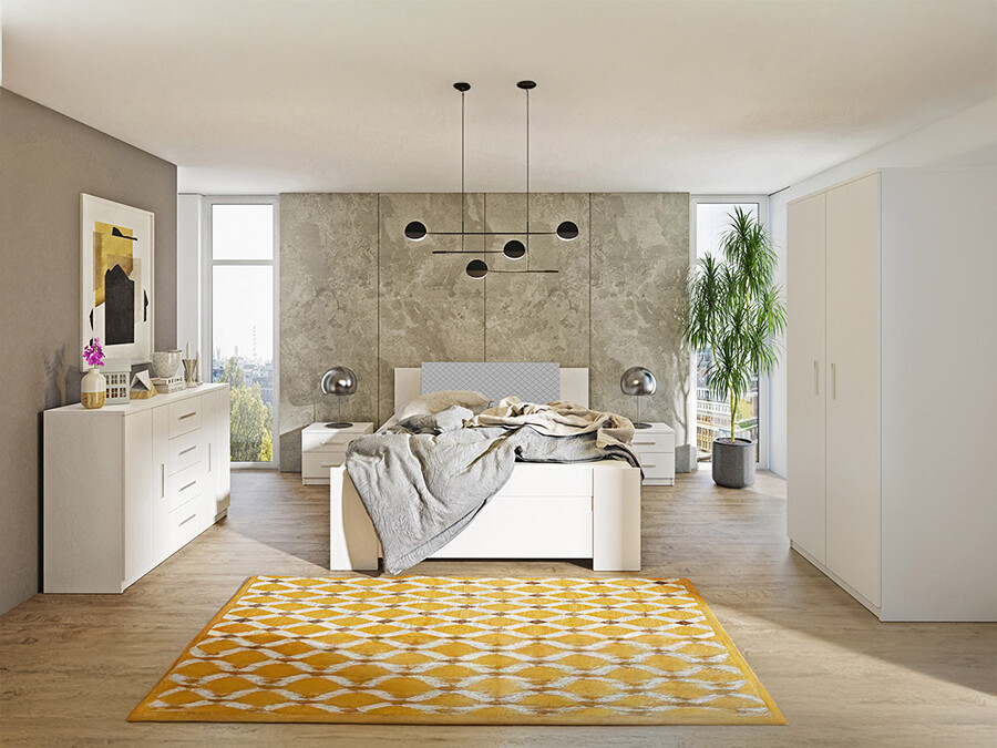 Bedroom set Catromi 123 (White + Soft Pik 029)