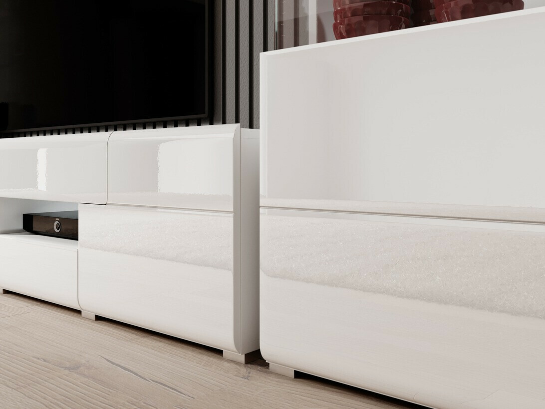 TV stand Torsone 101 (White + Glossy white)