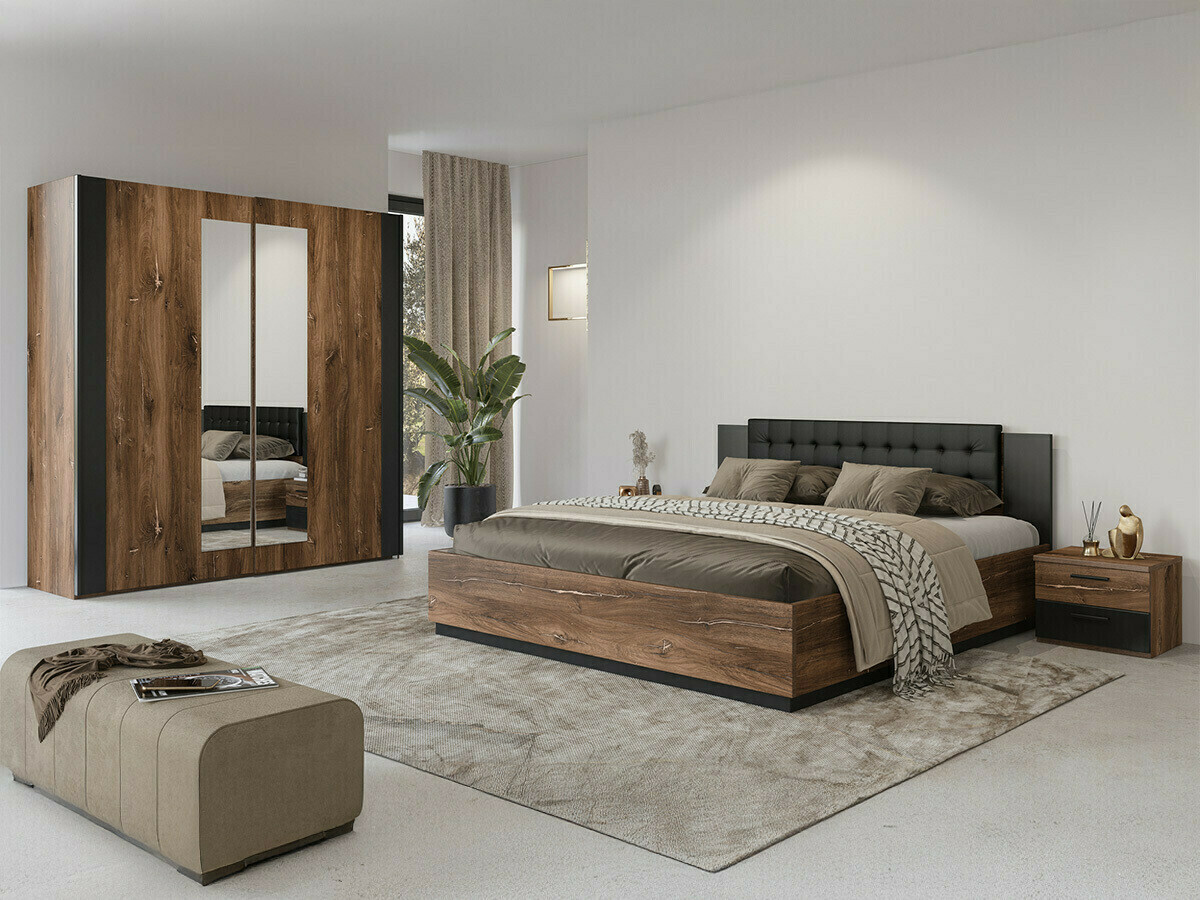 Bedside table Felelie 101 (Tamus Flagstaf oak + Copper)