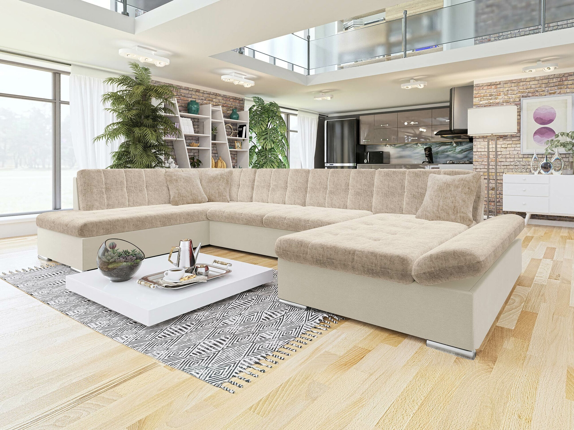 Corner sofa Comfivo Tilia (Venus Velvet 2927 + Miu 2041)