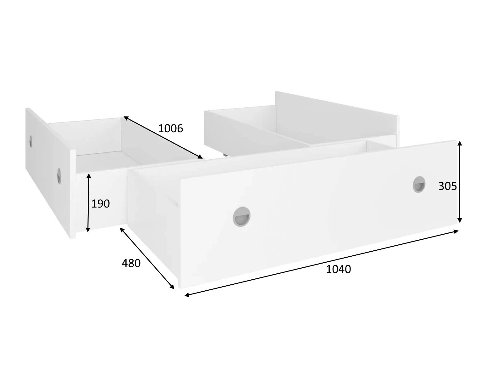 Storage Novsore 129 (White) (3 pcs.)
