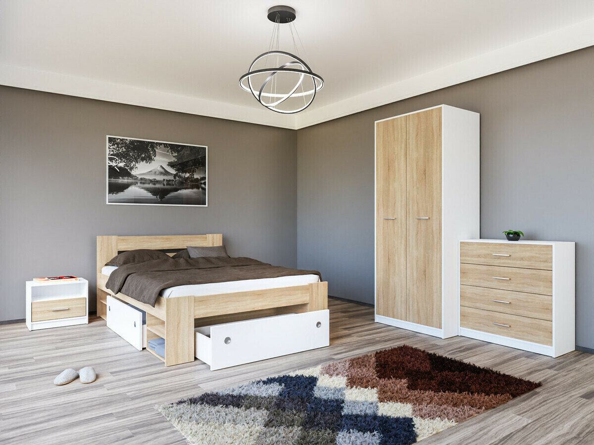 Bedroom set Novsore 147 (White + Sonoma oak)