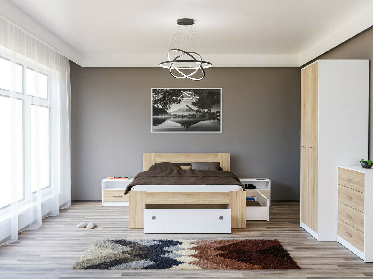 Bedroom set Novsore 147 (White + Sonoma oak)