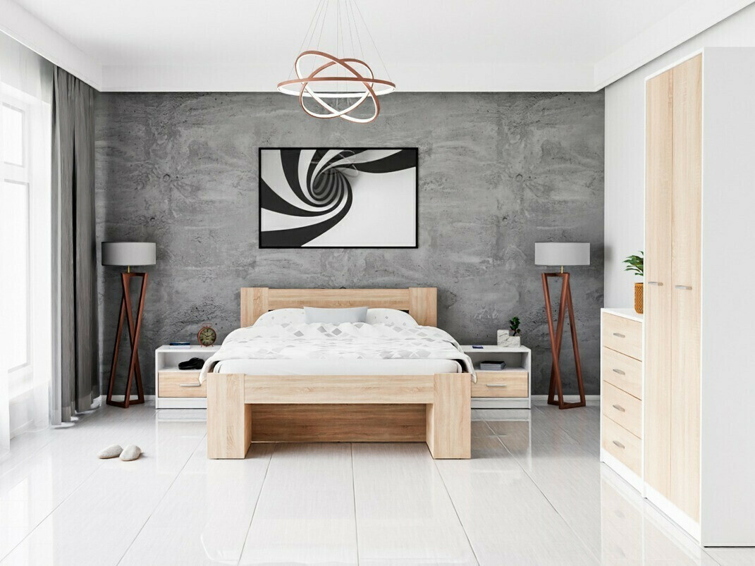 Bedroom set Novsore 147 (White + Sonoma oak)