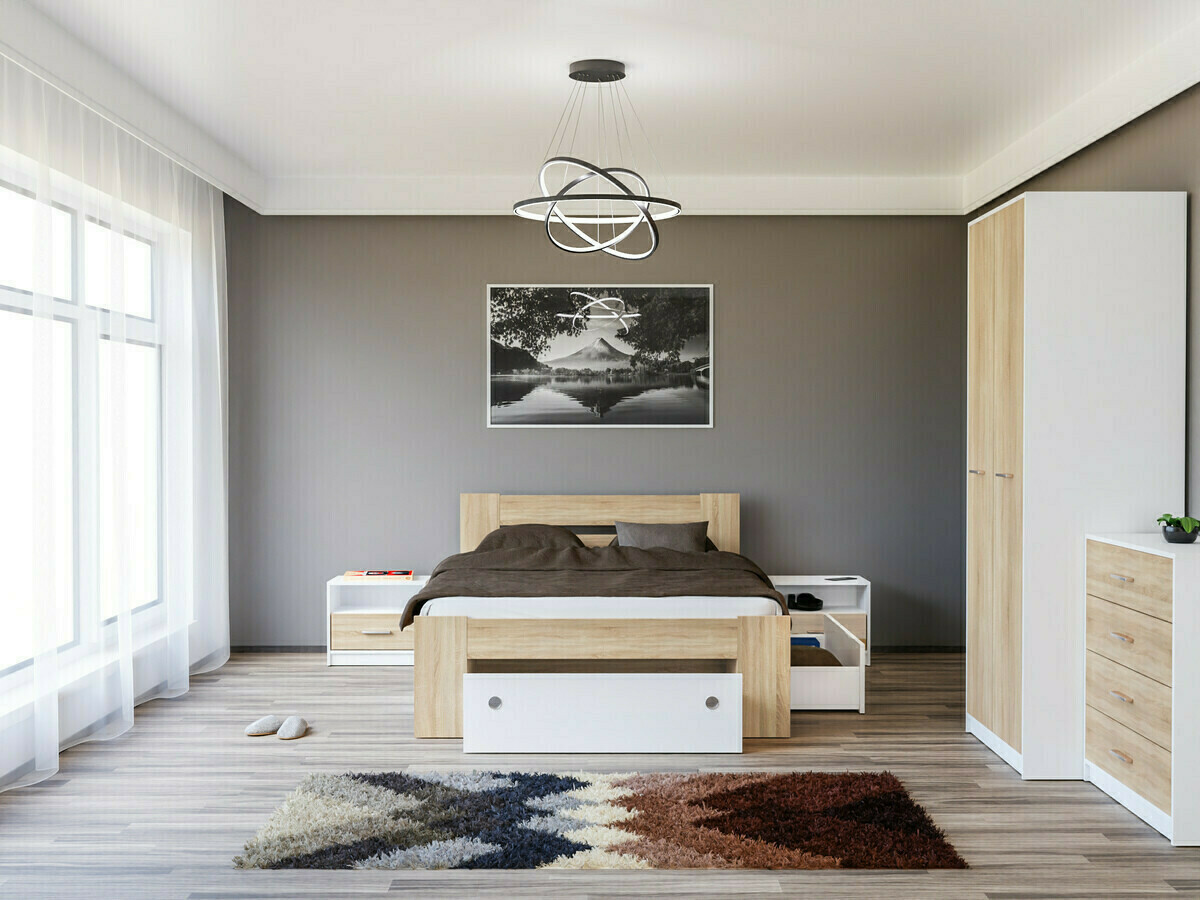 Bedroom set Novsore 147 (White + Sonoma oak)
