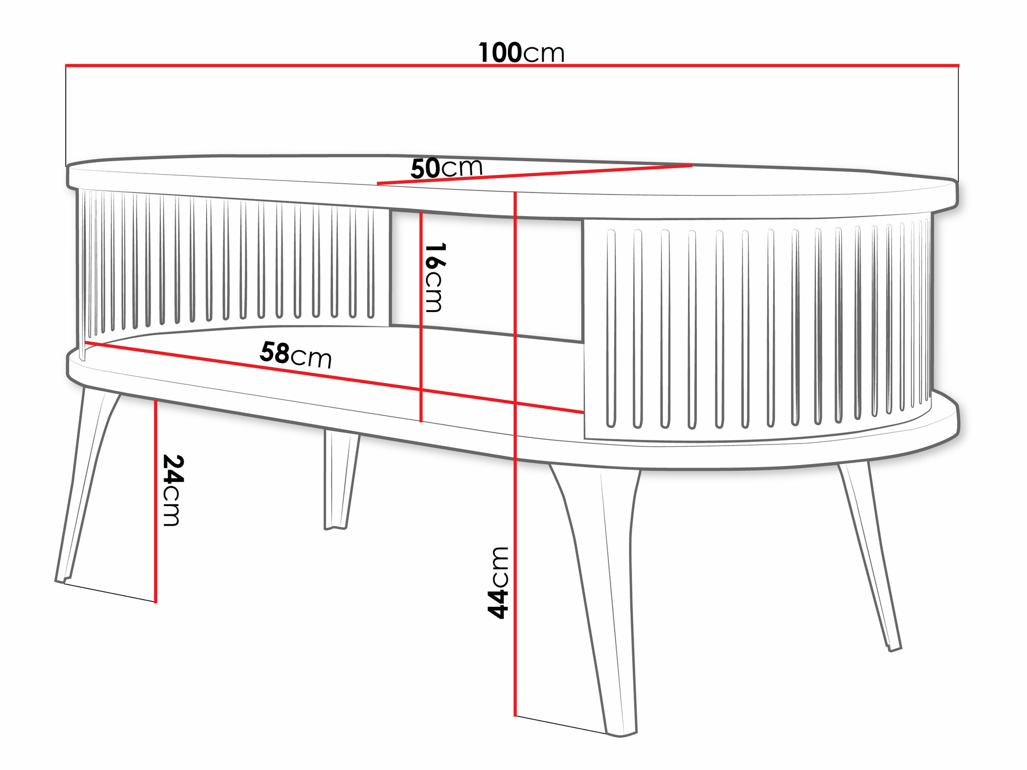 Coffee table Vitum IV (Golden + White marble)