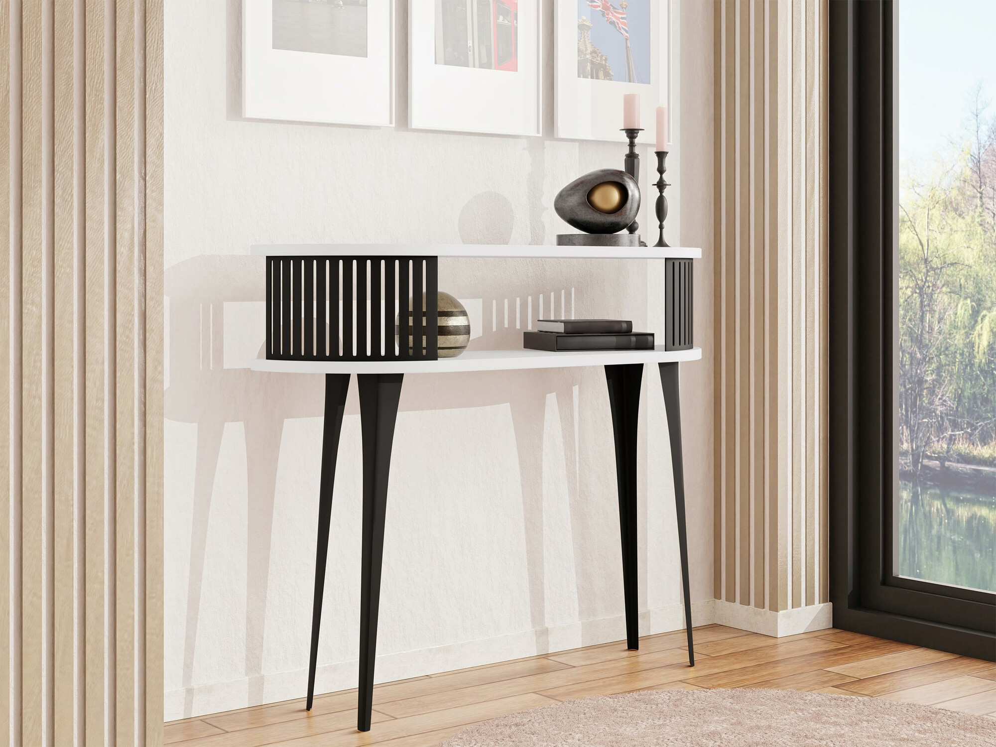 Console table Vitum (Black + White)