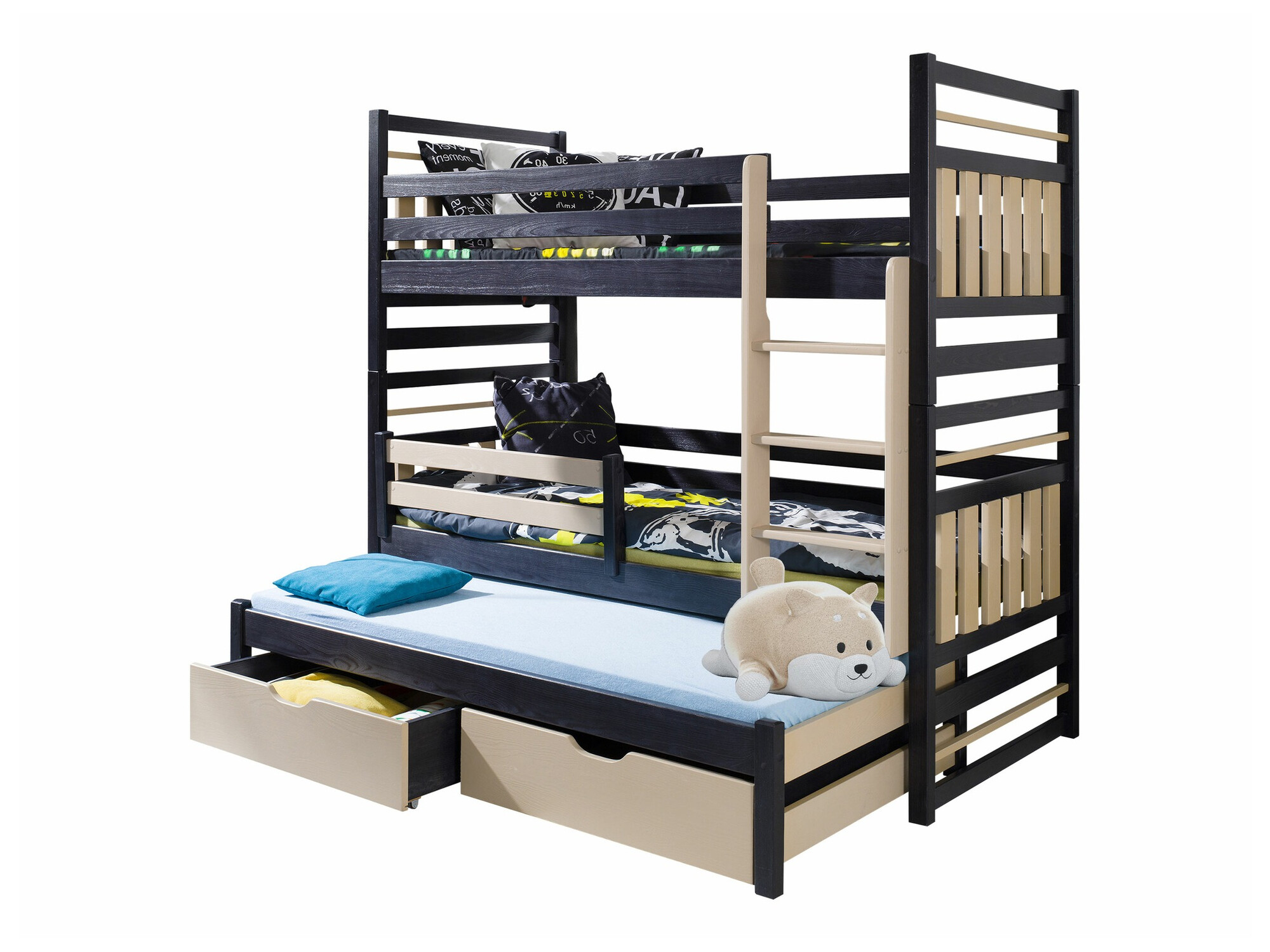 Bunk bed Henderson 123 (Wenge + Light brown)