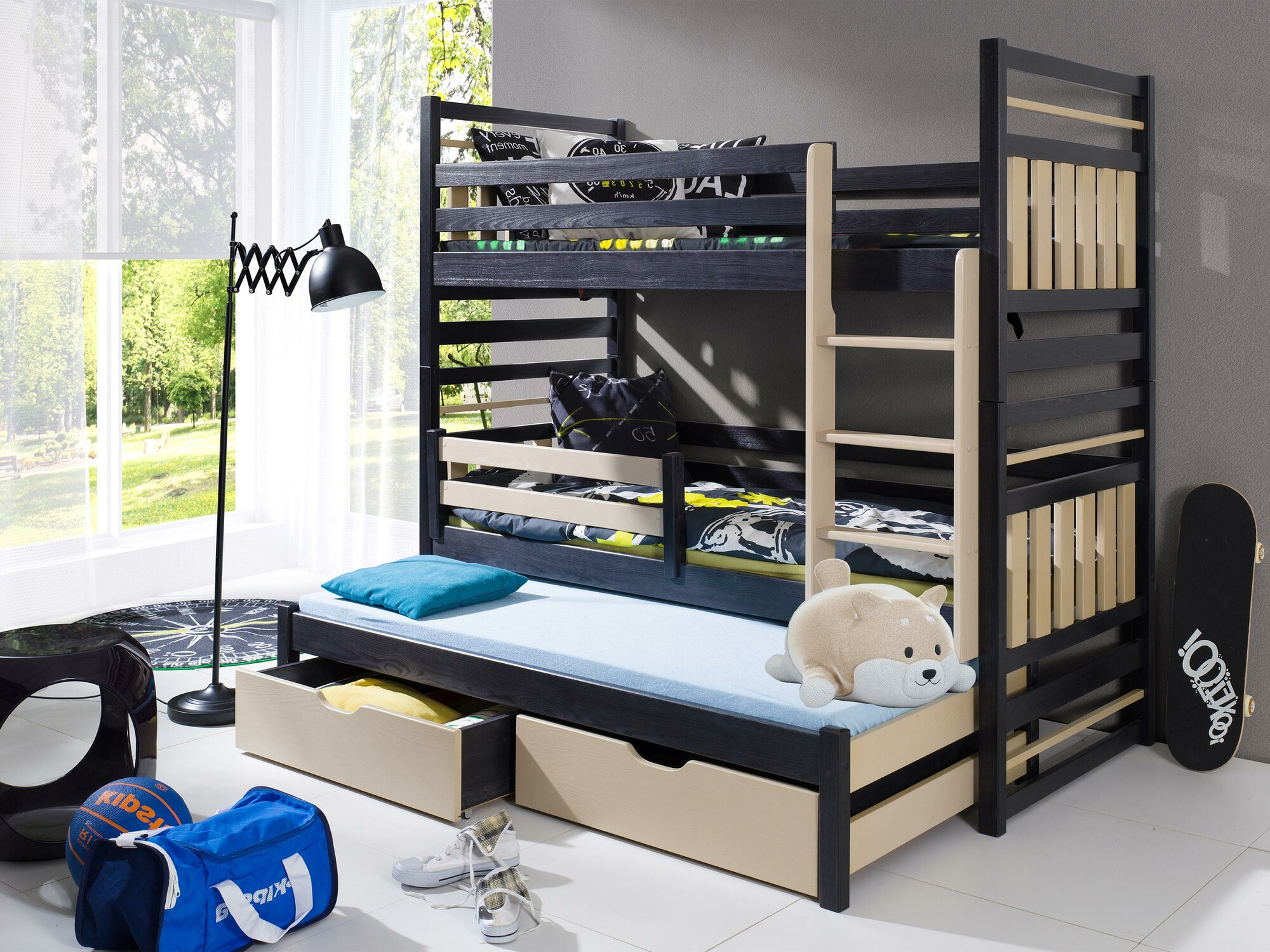 Bunk bed Henderson 123 (Wenge + Light brown)
