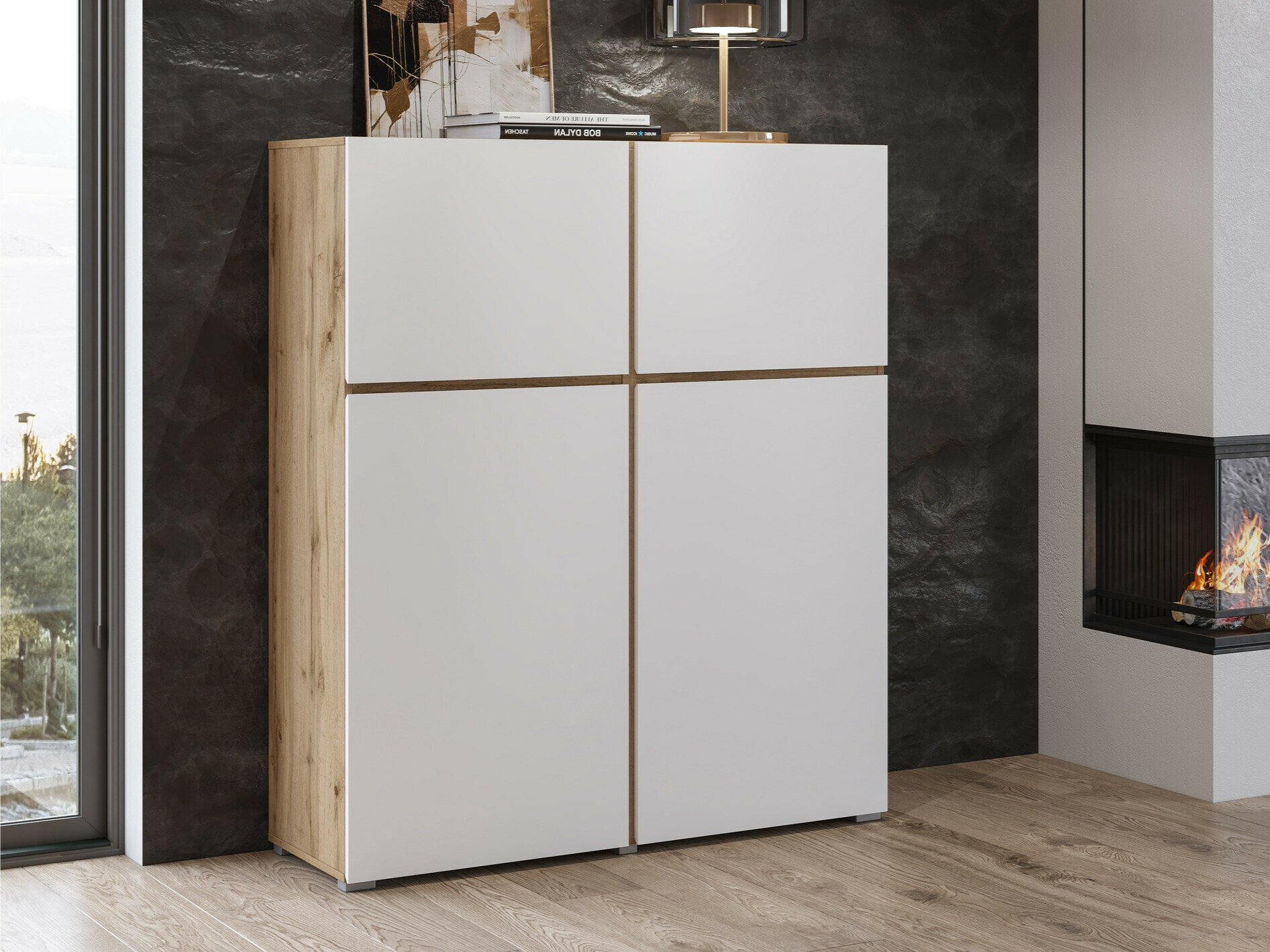 Sideboard Alfere 105 (Wotan Oak + White)