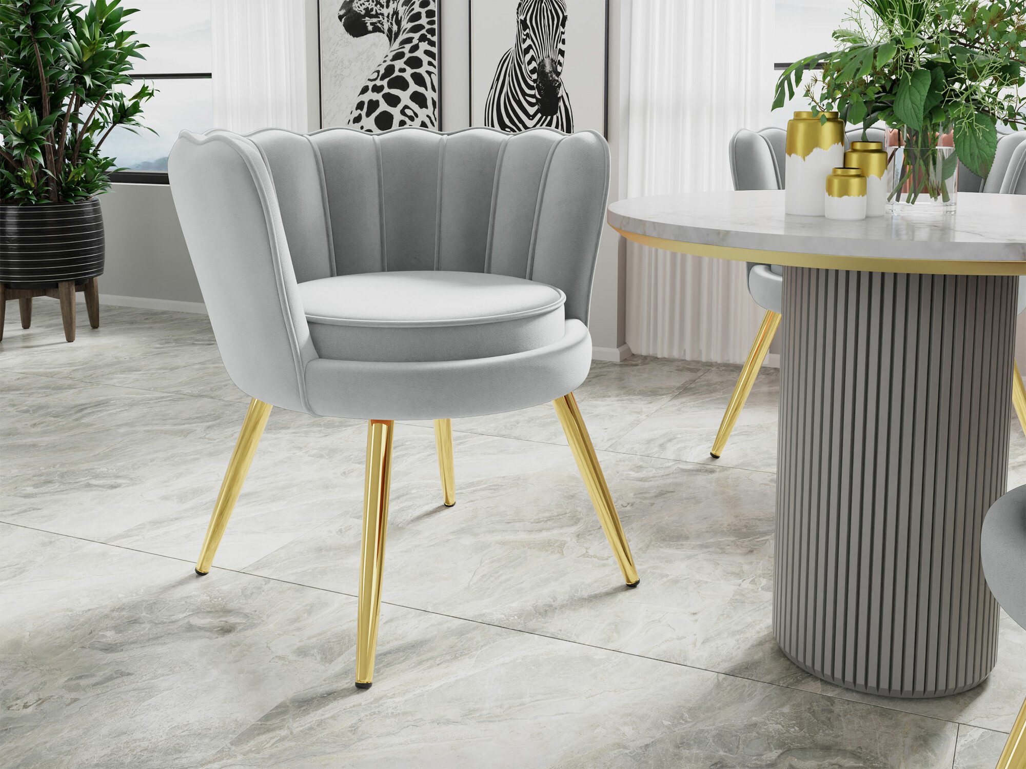 Armchair Comfivo Univae (Grey + Golden)