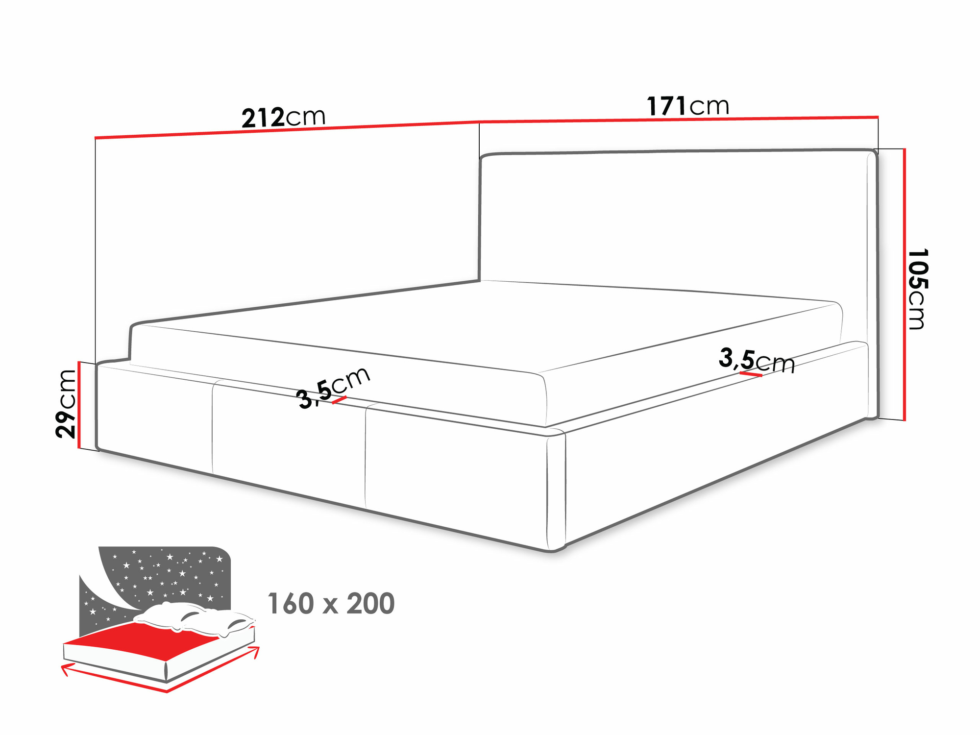Bed ComfiDream Velora II (Sawana 80)