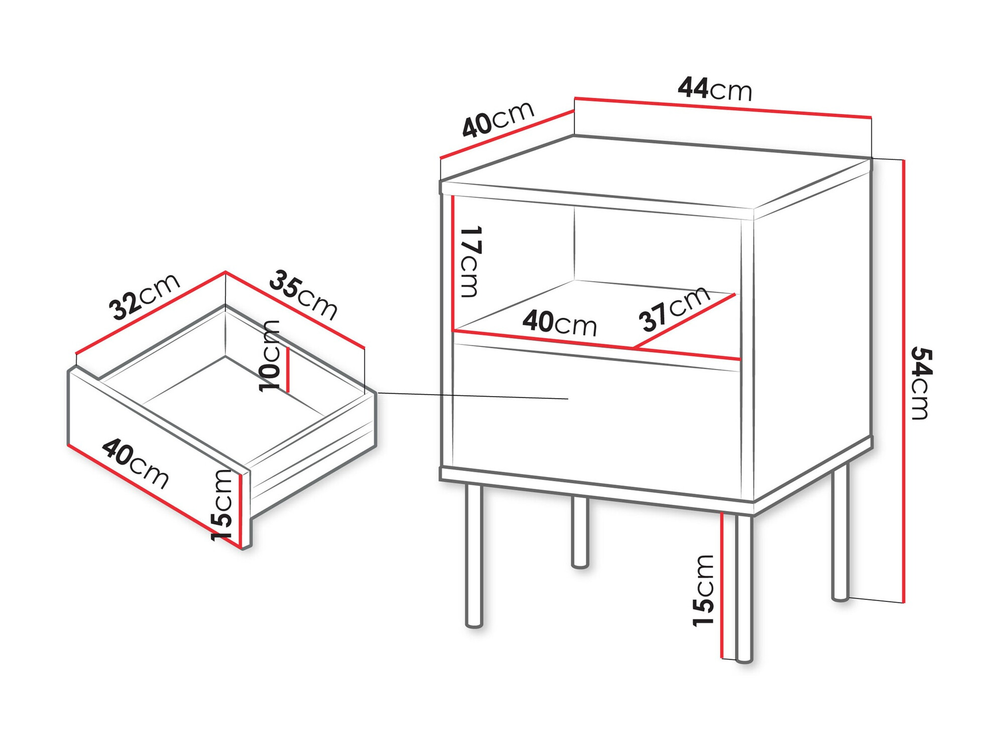 Set of bedside tables Tolete 106 (Beige)