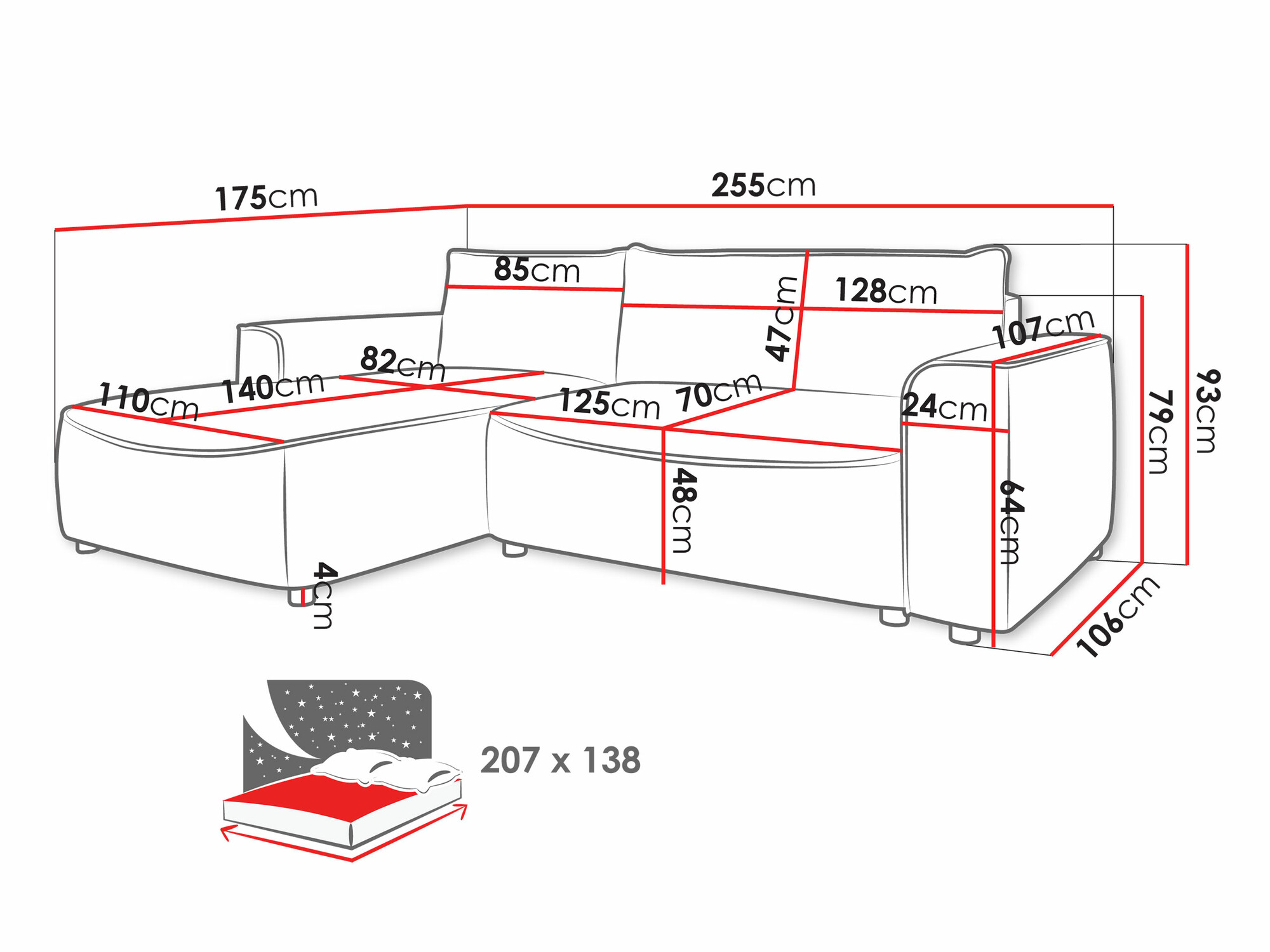 Corner sofa TrendyNest Monacha (Pretty 22)