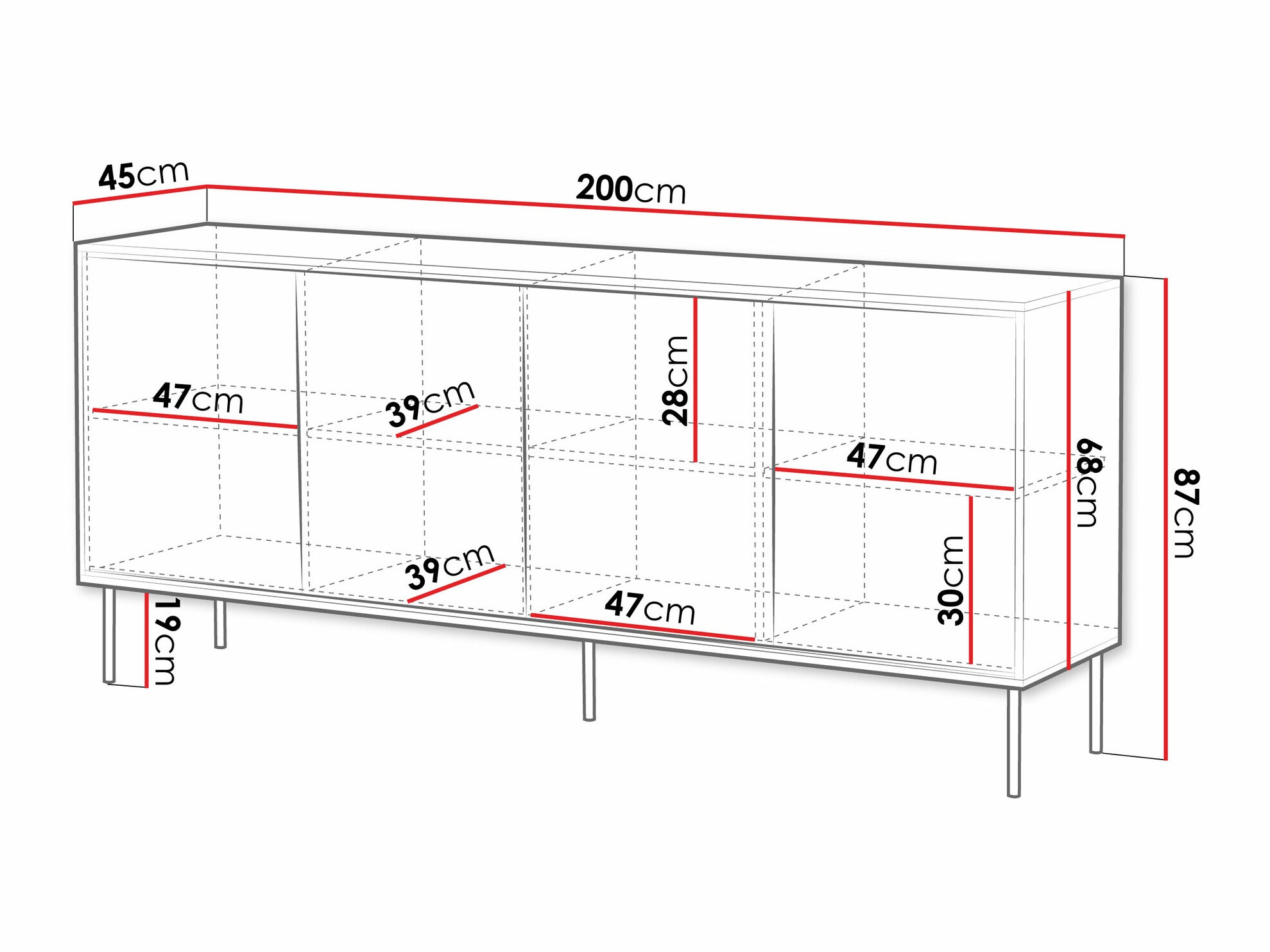 Sideboard Charlotte 208 (White)