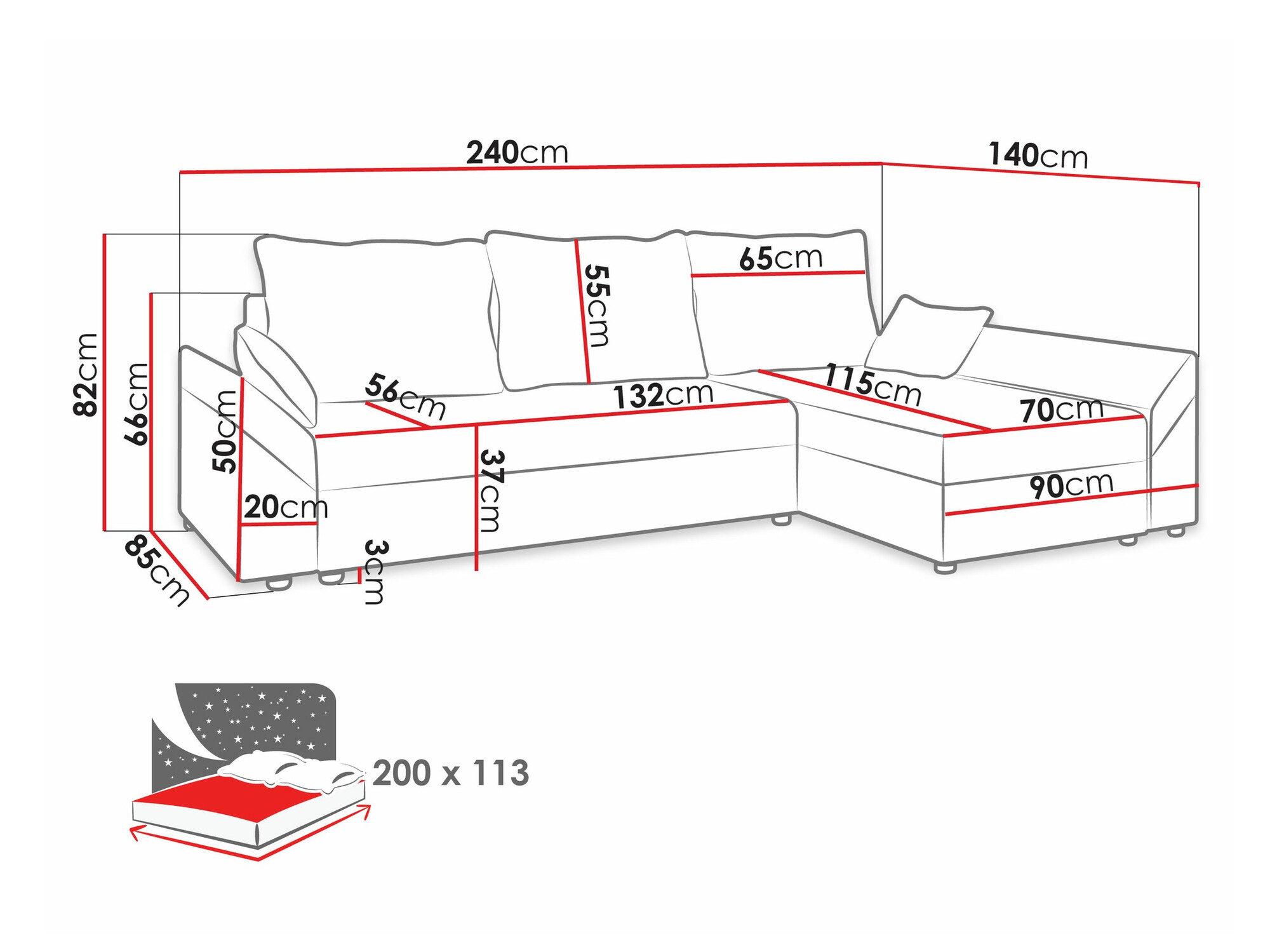 Corner sofa Memphis 104 (Poso 05)