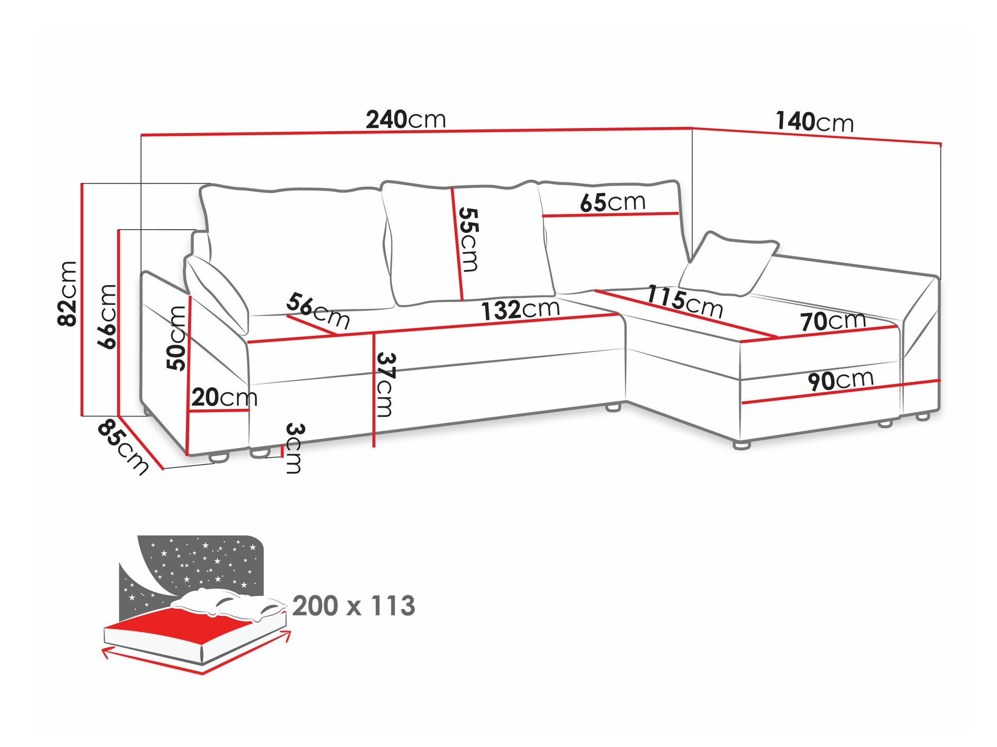 Corner sofa Memphis 104 (Poso 100)