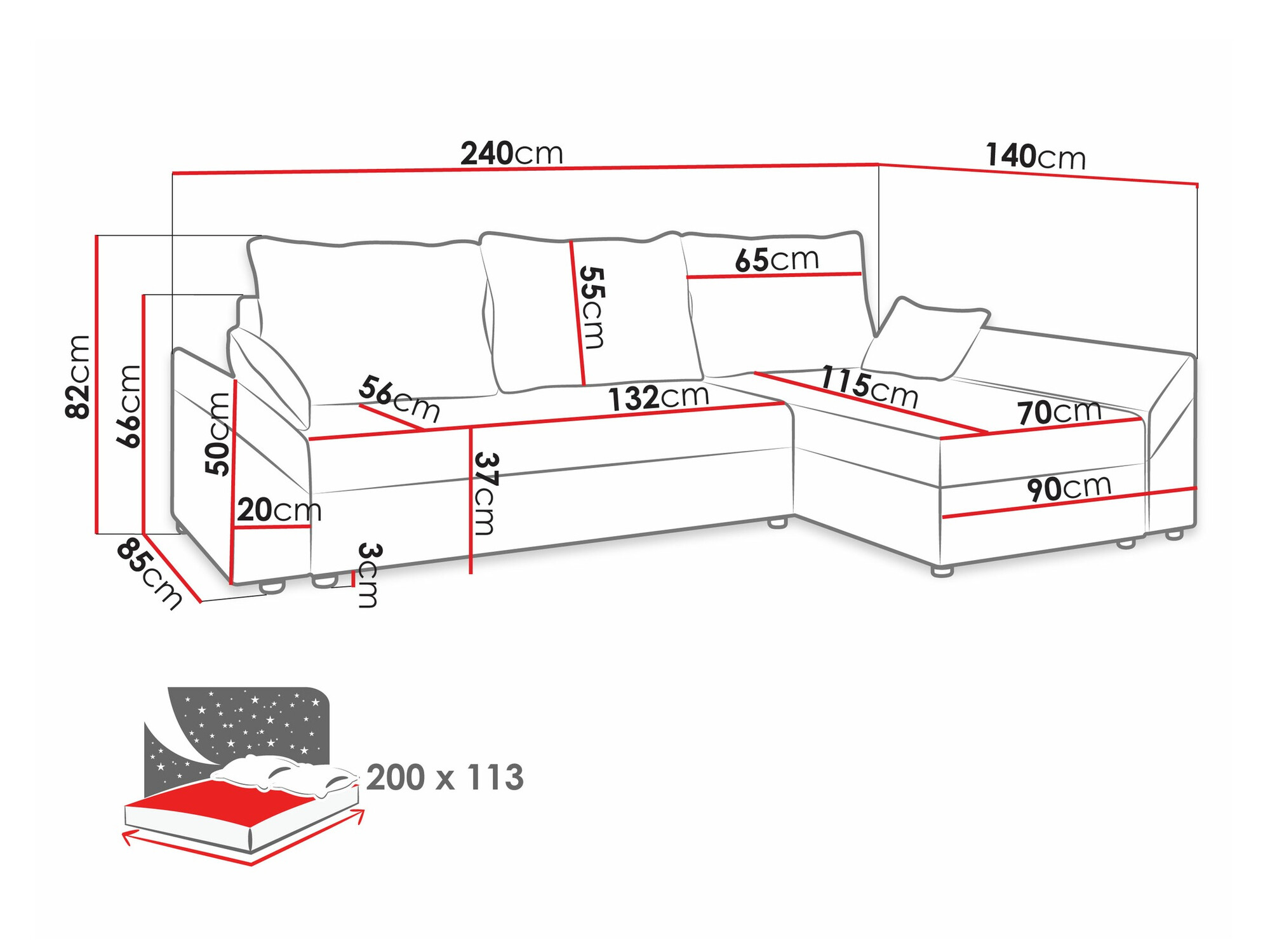 Corner sofa Memphis 104 (Poso 135)