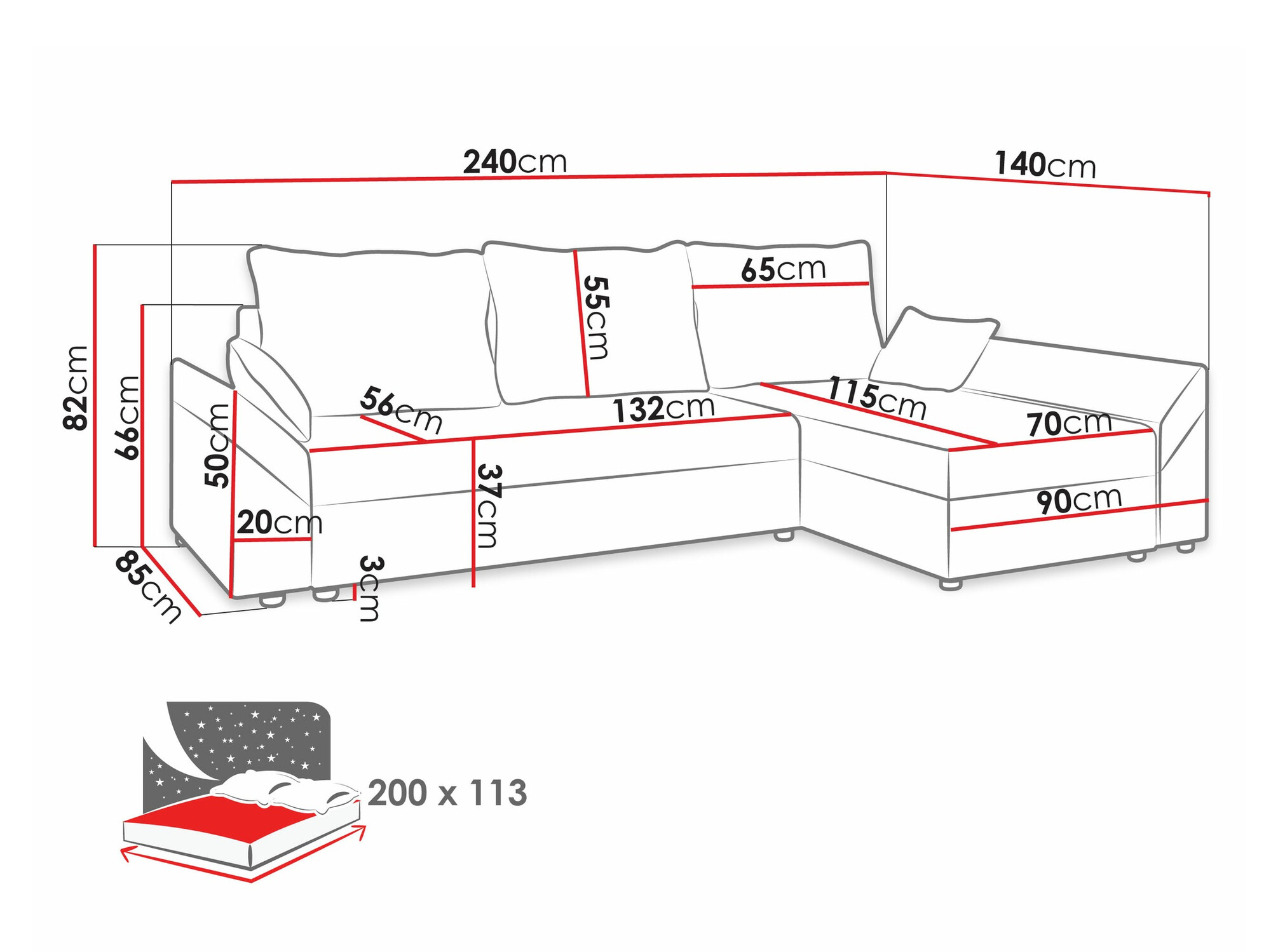 Corner sofa Memphis 104 (Poso 14)