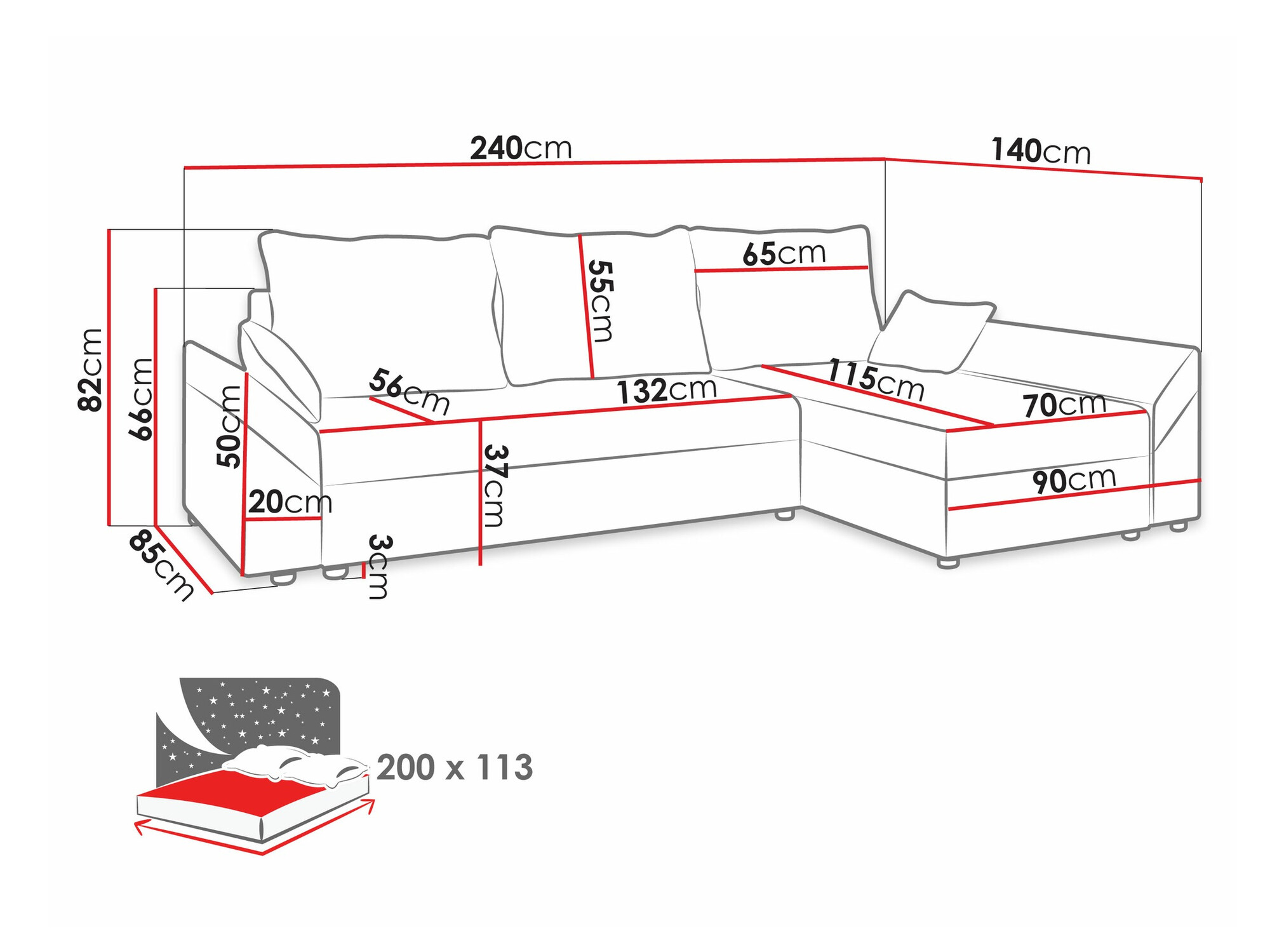 Corner sofa Memphis 104 (Poso 22)
