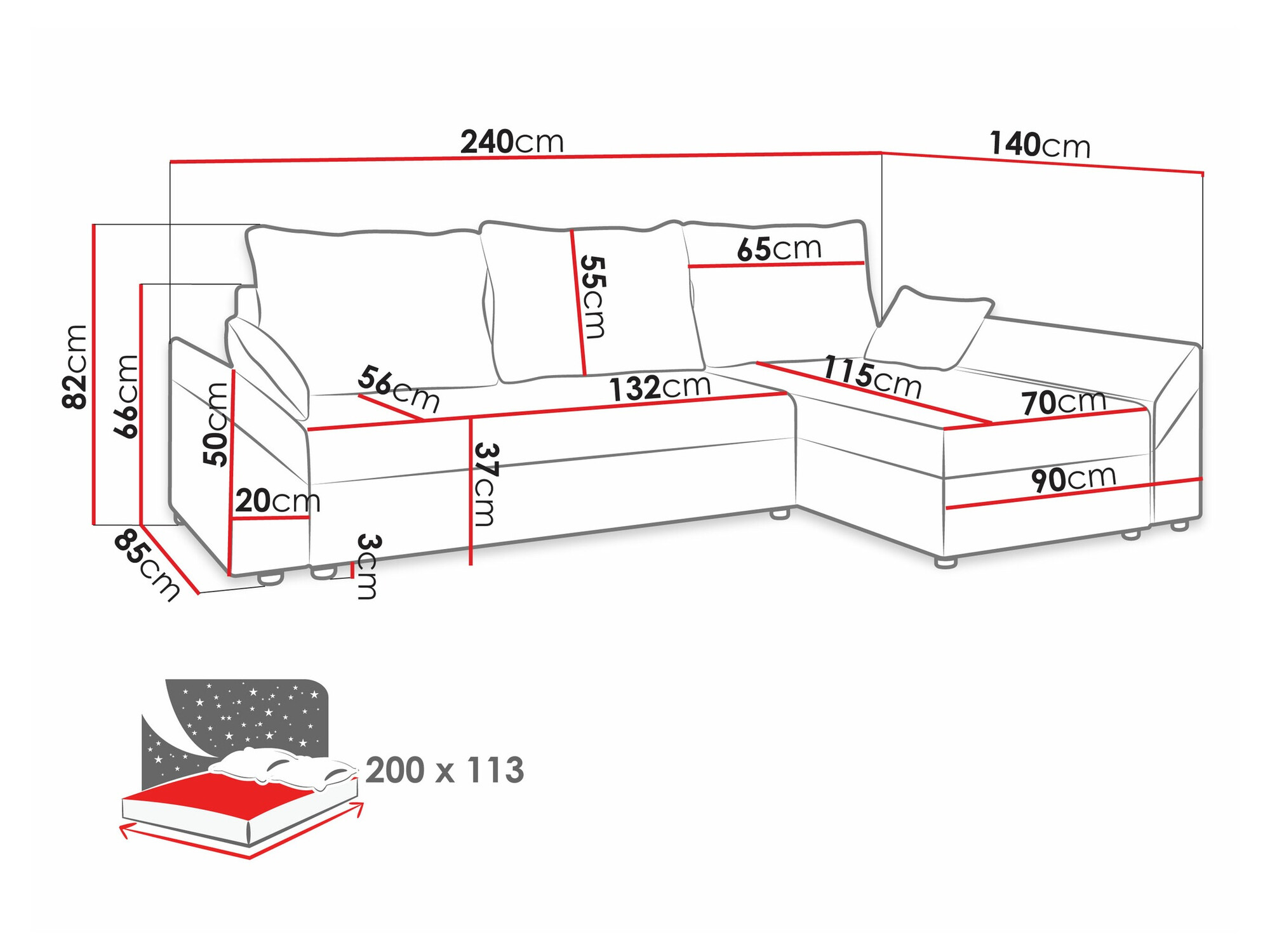 Corner sofa Memphis 130 (Kronos 07)