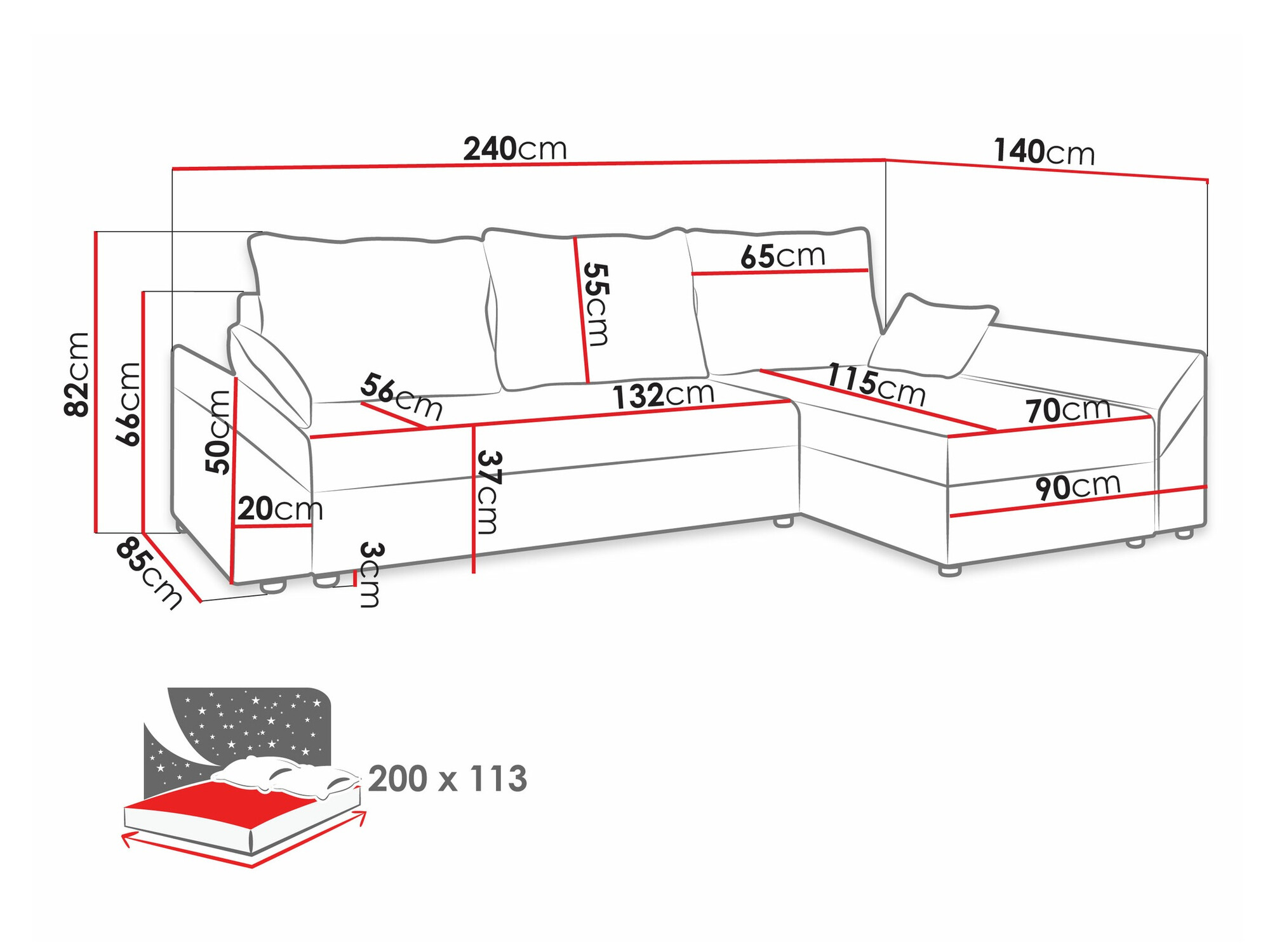Corner sofa Memphis 130 (Kronos 19)