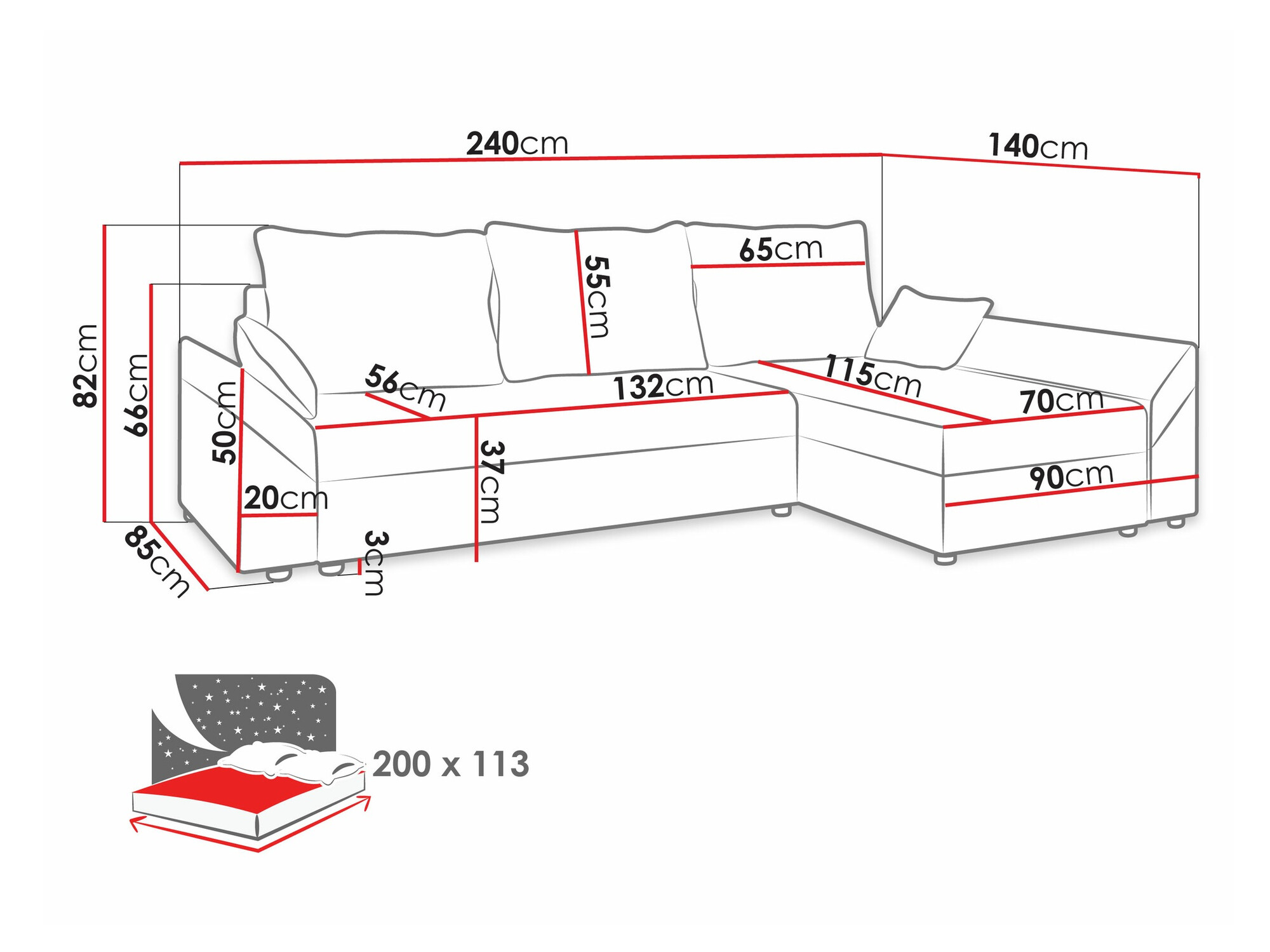 Corner sofa Memphis 130 (Paros 06 + Kronos 07)