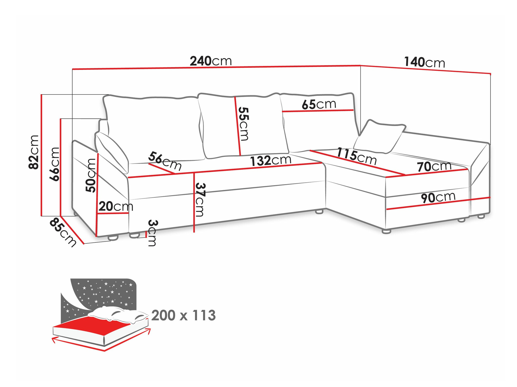 Corner sofa Memphis 130 (Paros 06)