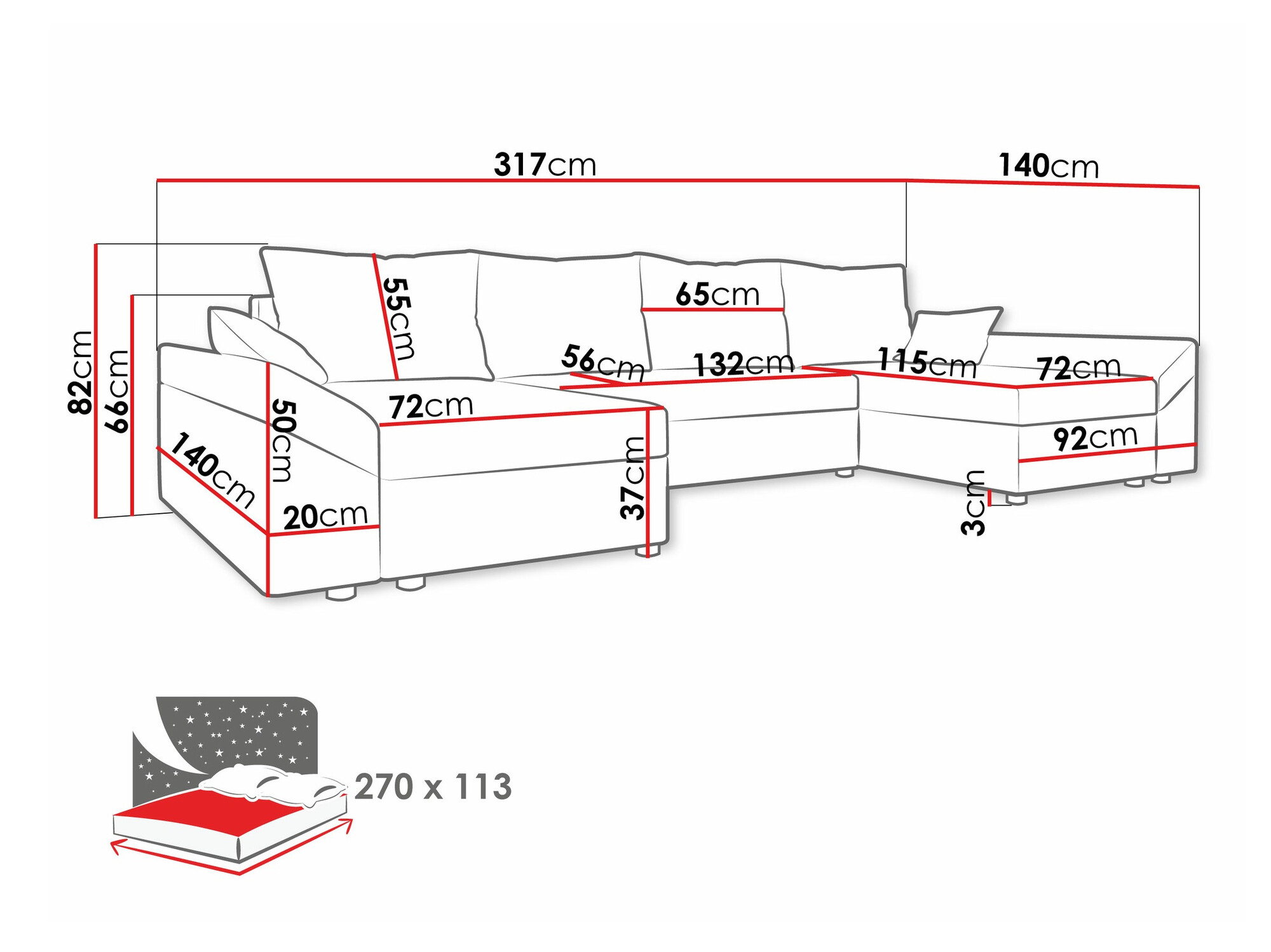 Corner sofa Memphis 131 (Muna 10 + Muna 14)