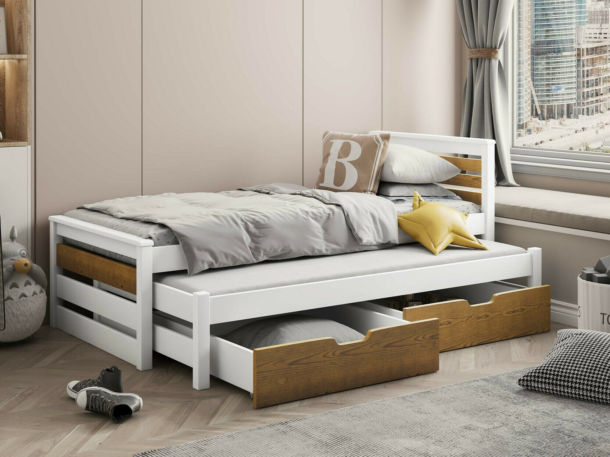 Bed Henderson 169 (White + Sonoma oak)