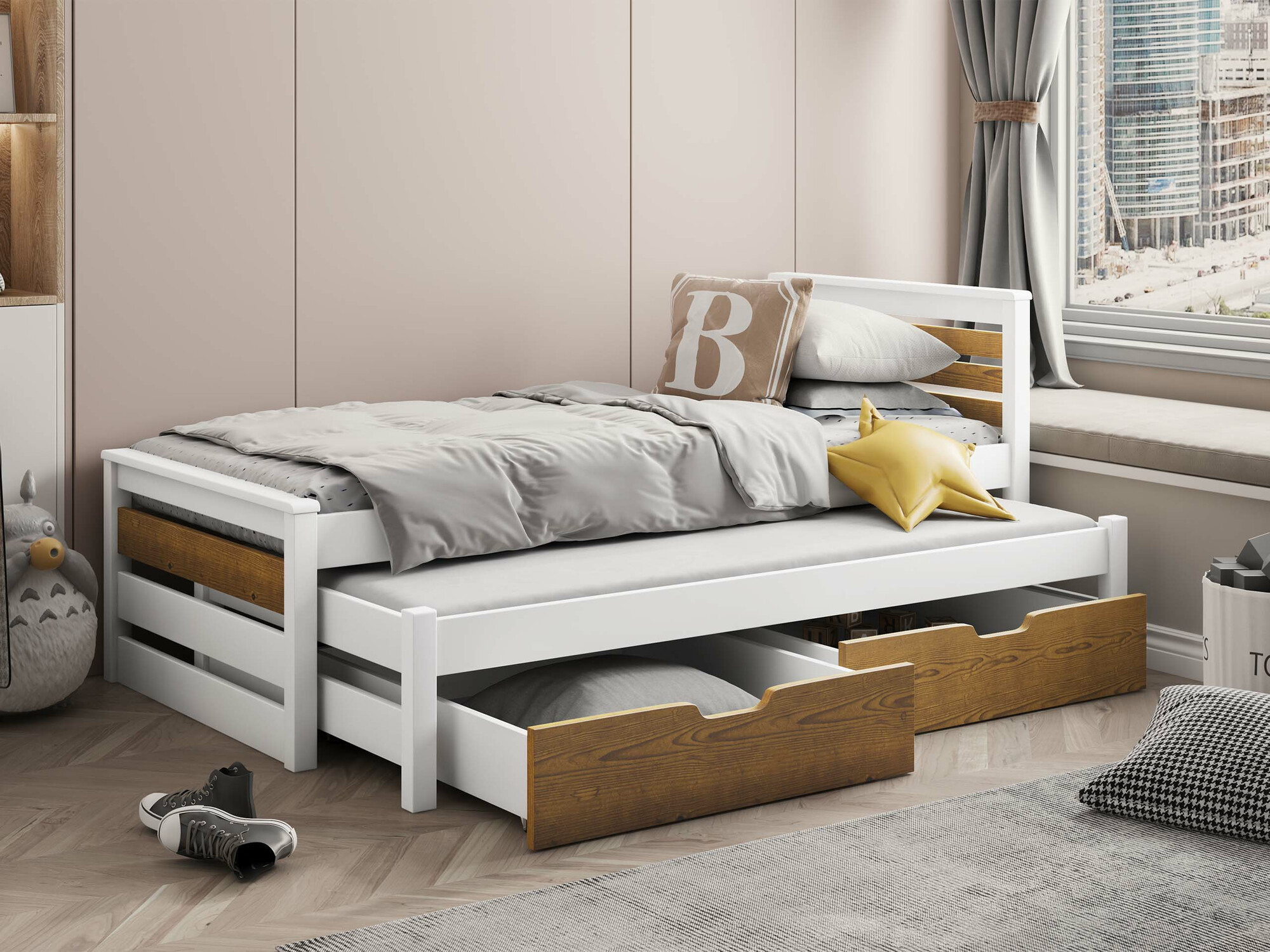 Bed Henderson 170 (White + Sonoma oak)