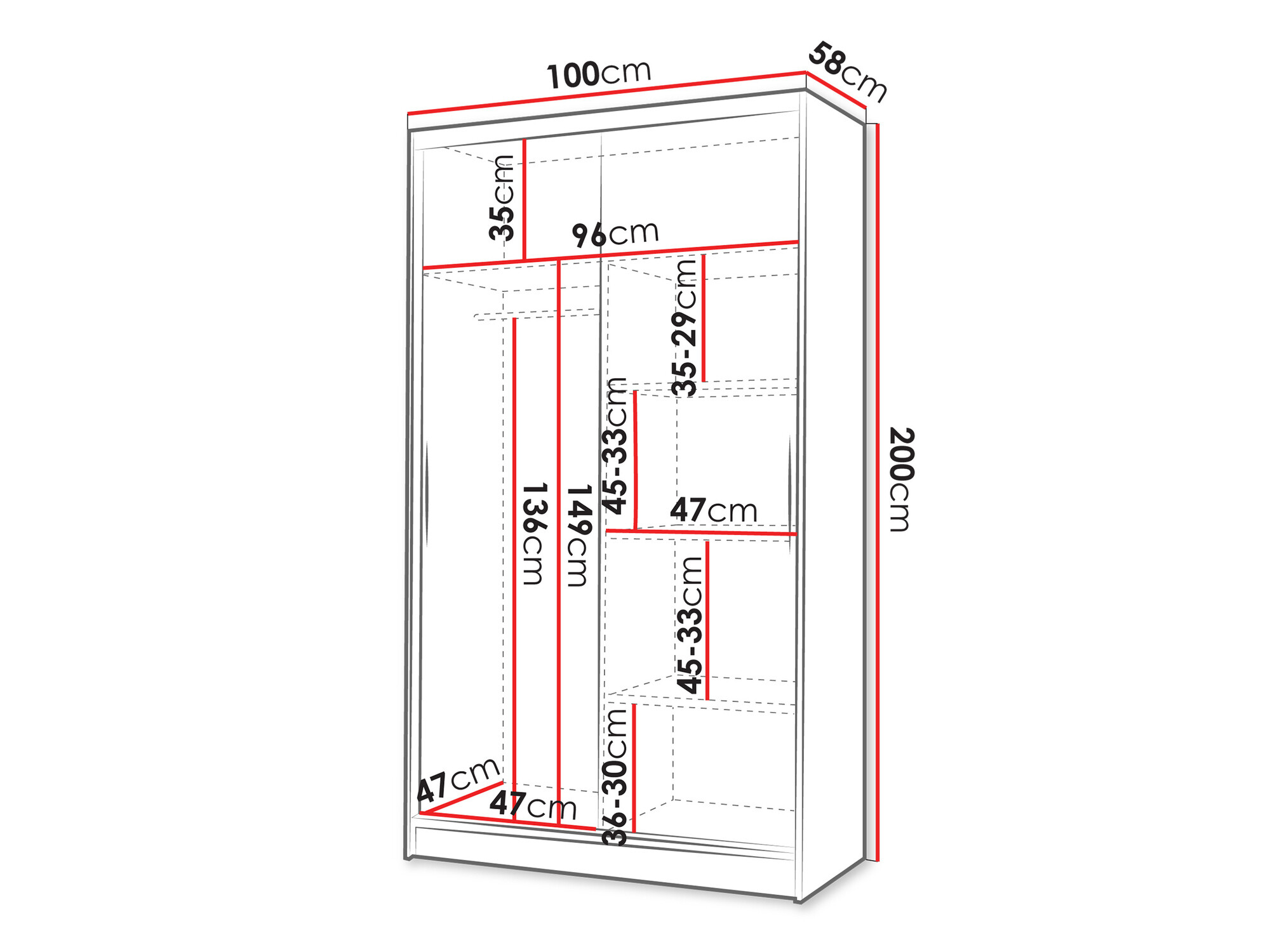 Wardrobe Closico Structor II (White)