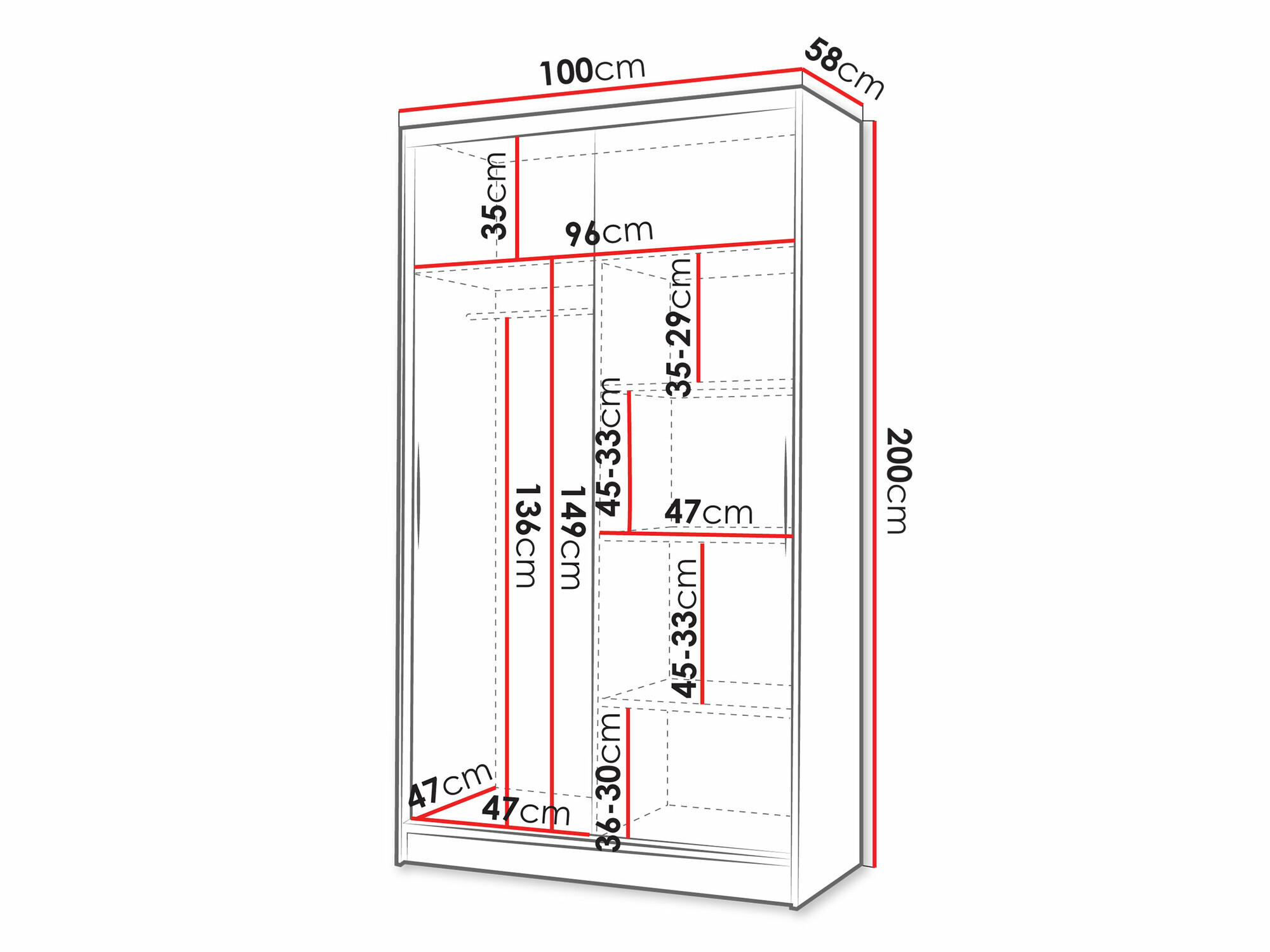 Wardrobe Closico Structor VI (Sonoma oak + White)