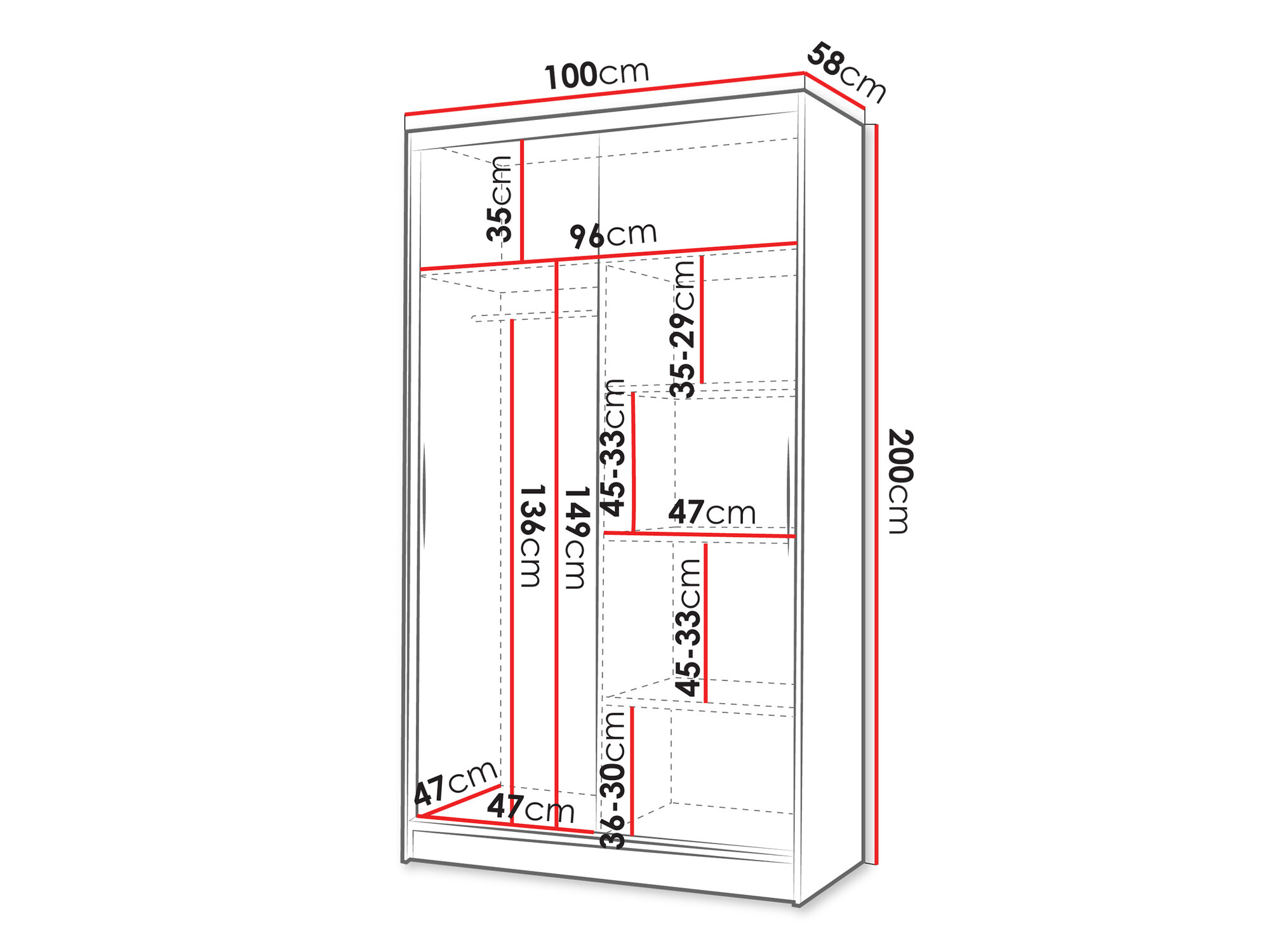 Wardrobe Closico Structor VII (Black + Artisan oak)