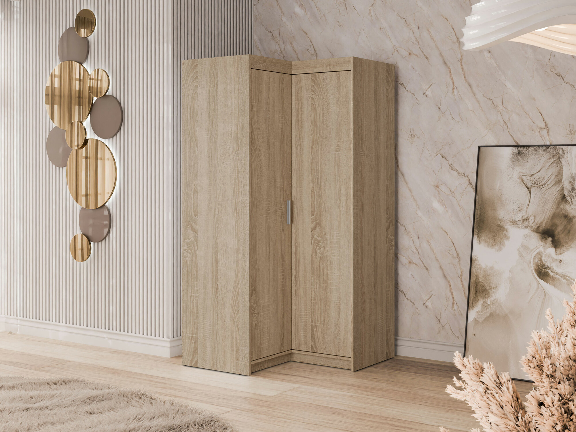Corner wardrobe Novduni 116 (Sonoma oak)