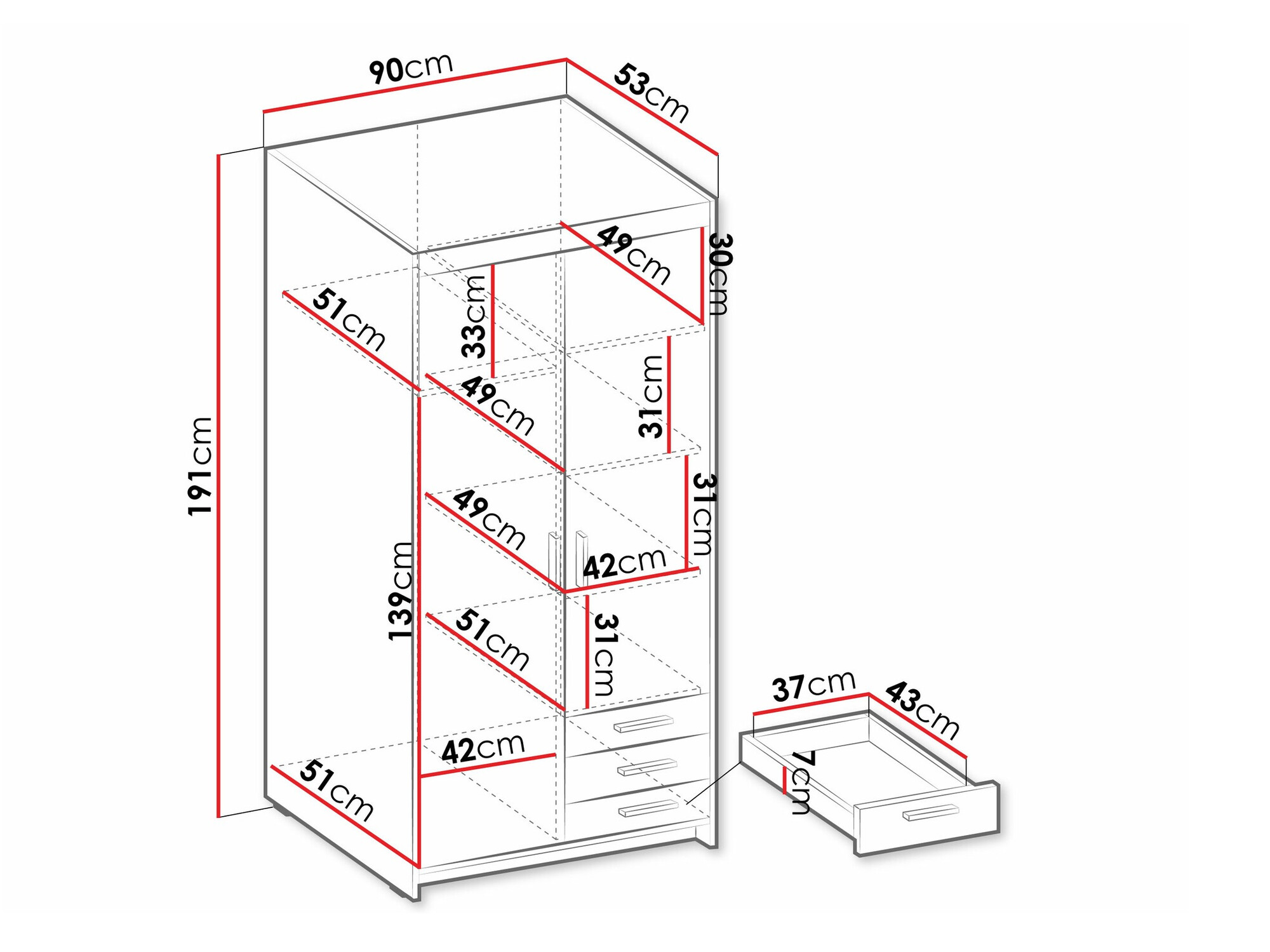 Wardrobe Novduni 112 (Lefkas oak)