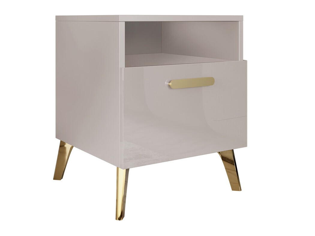Bedside table Comfivo Capella (Cashmere + Glossy cashmere)