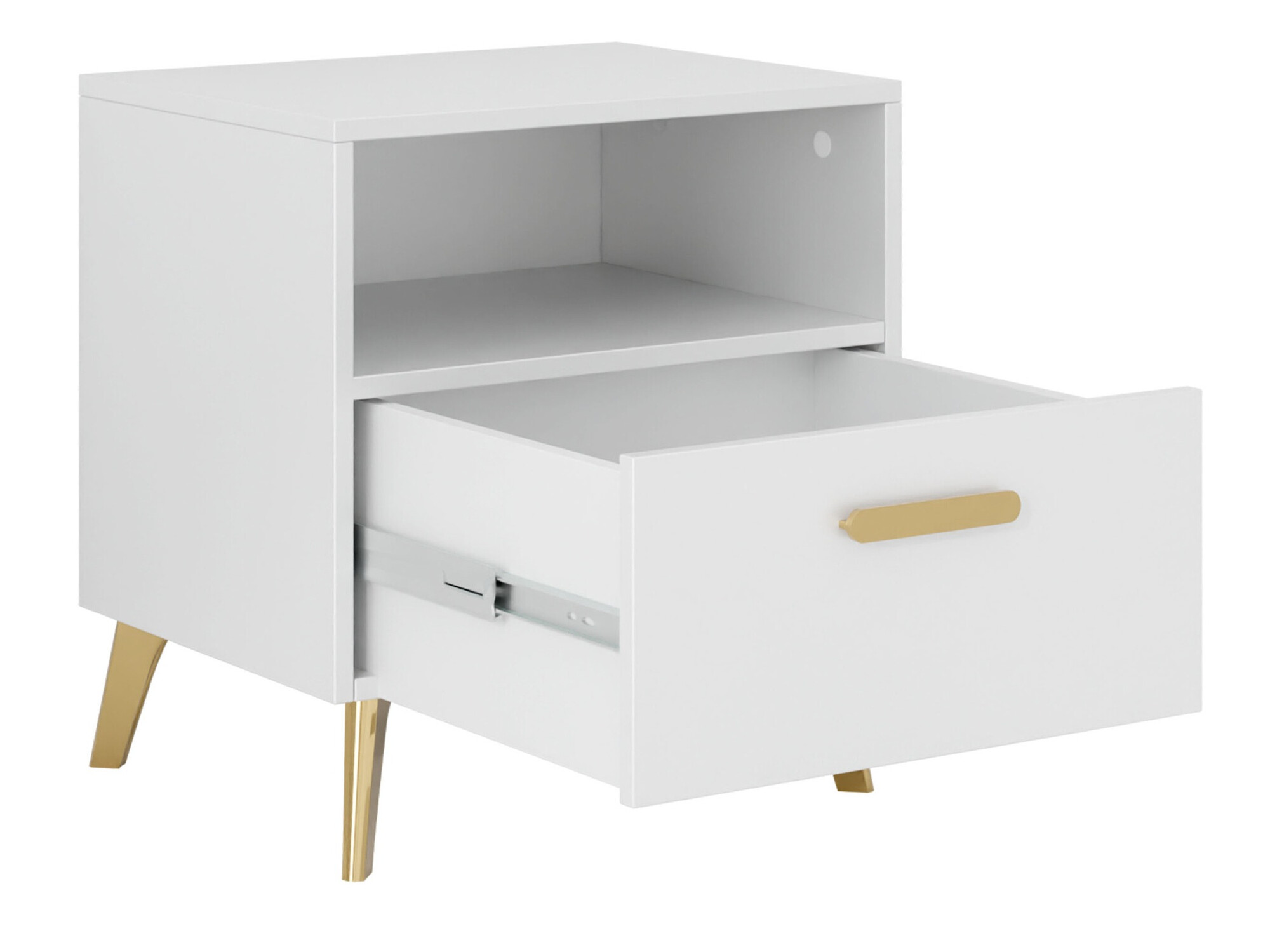 Bedside table Comfivo Capella (Cashmere + Glossy cashmere)